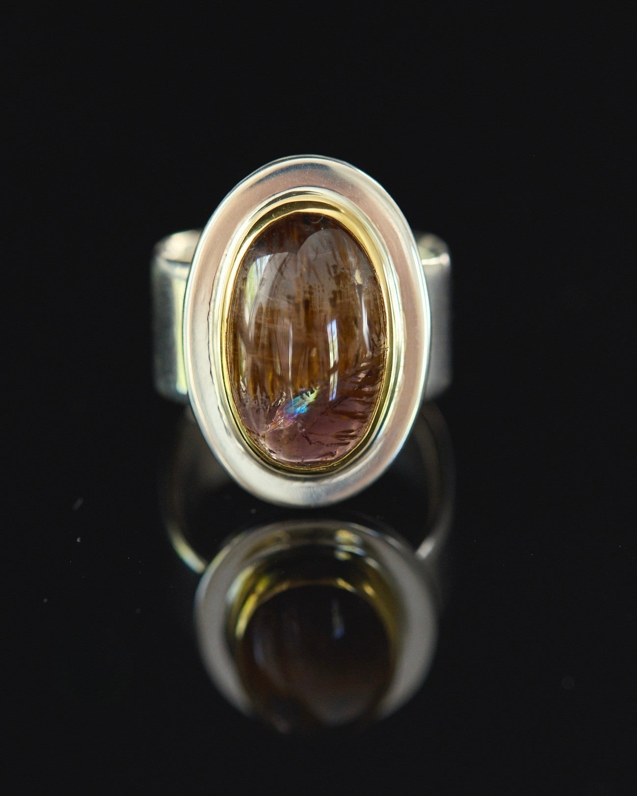 Cocoxanite Ring with 22k Gold & Sterling Silver
