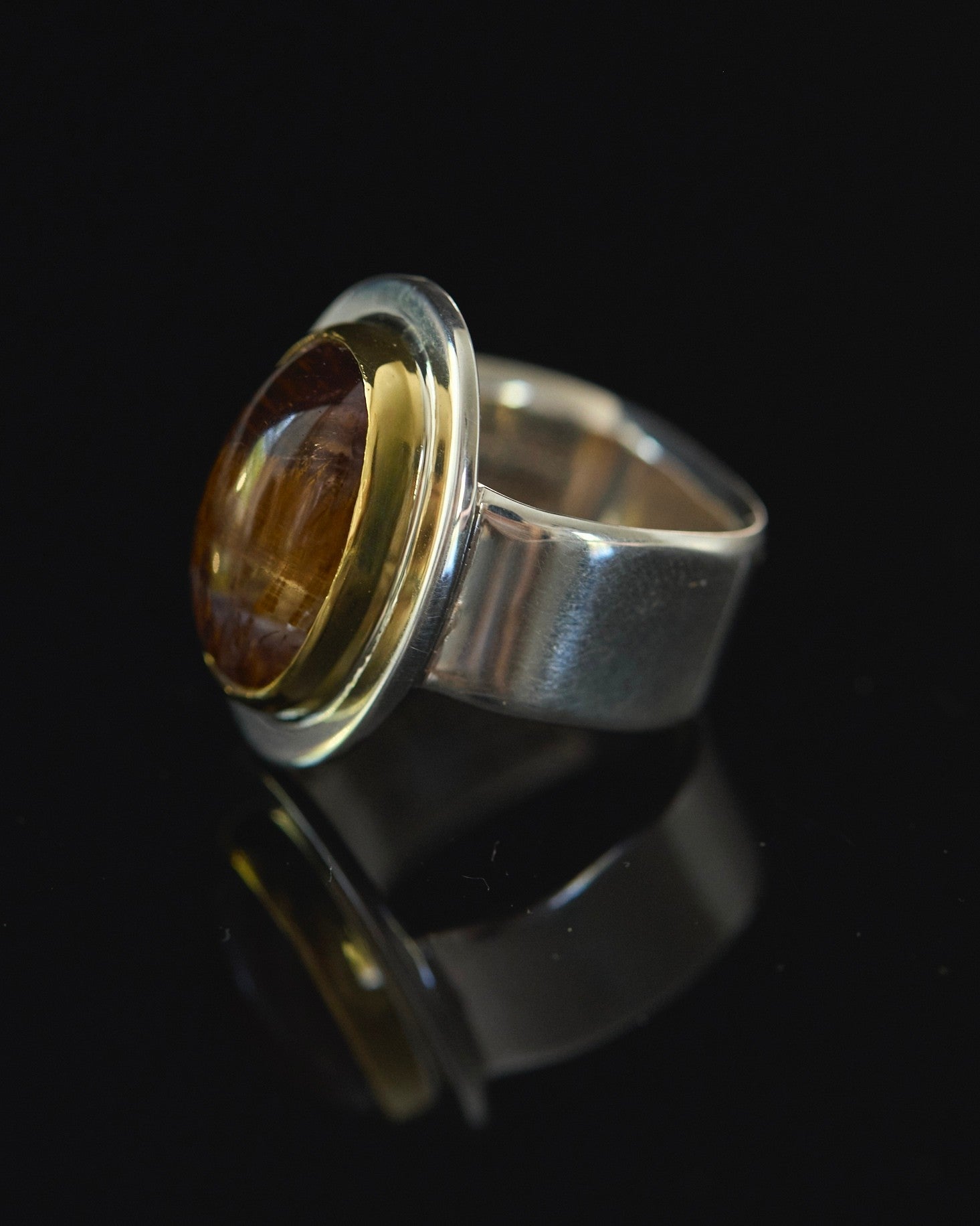 Cocoxanite Ring with 22k Gold & Sterling Silver