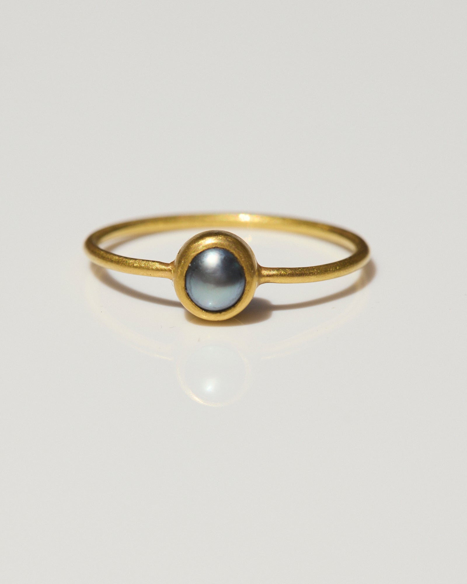 “Lunar VI” Gold and Tahitian Keshi Pearl Ring