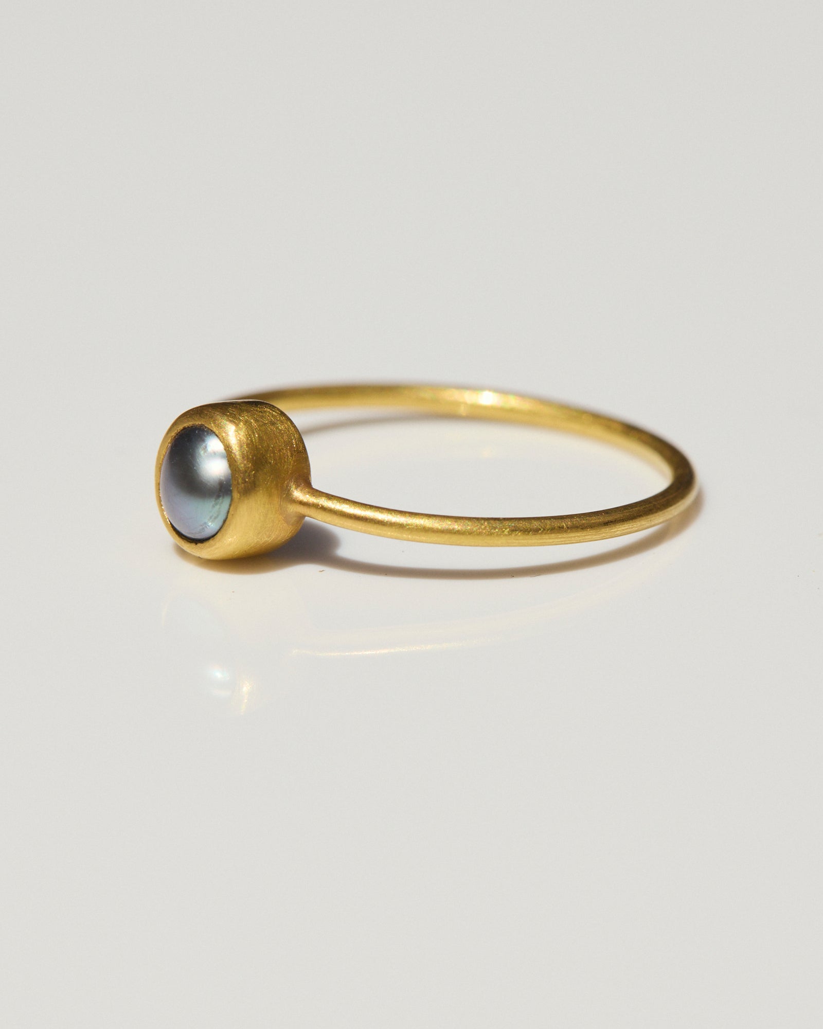 “Lunar VI” Gold and Tahitian Keshi Pearl Ring