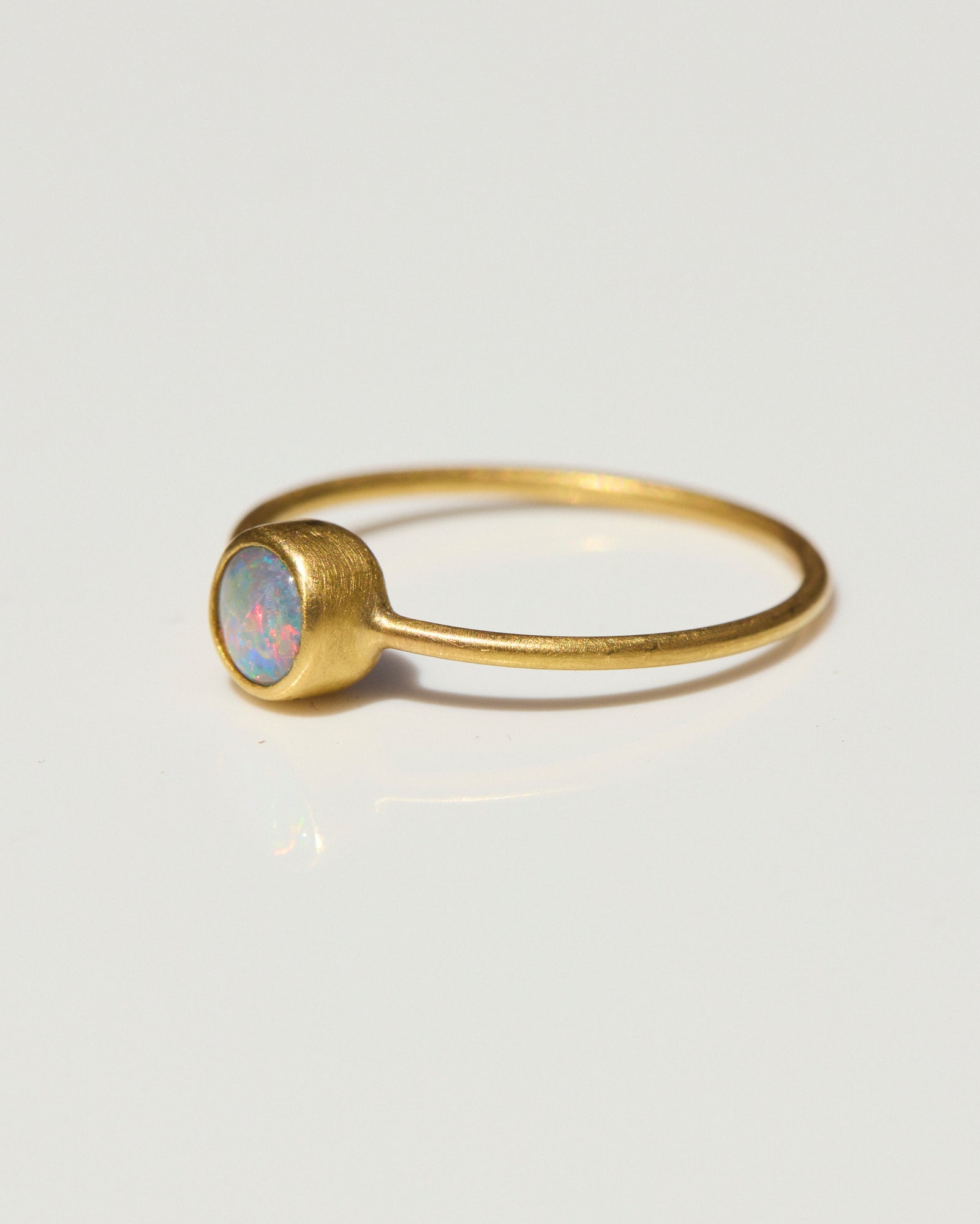 "Another Prismatic Mood XIX" Gold and Australian Boulder Opal Ring