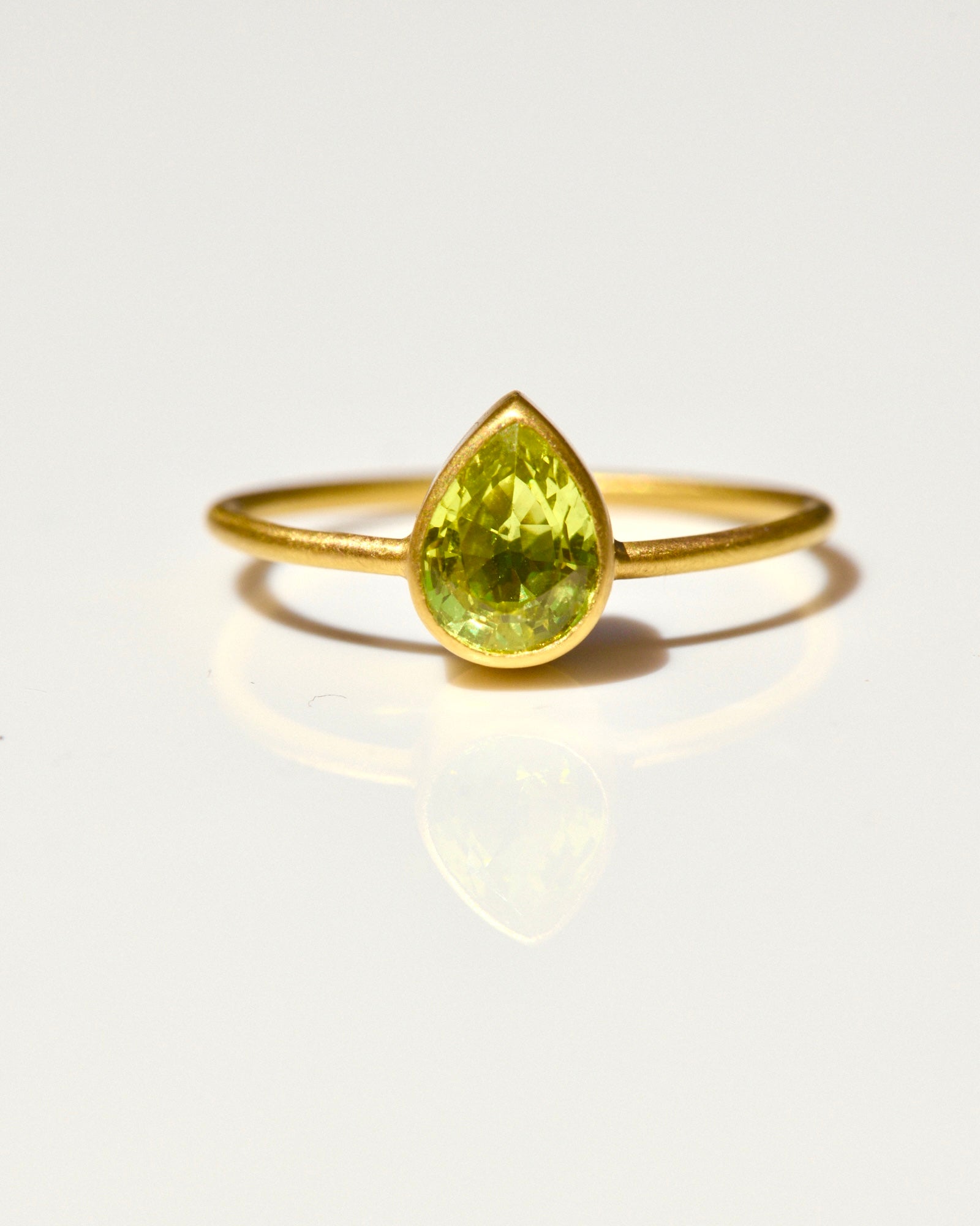 "Baby Bartlett" Gold and Chrysoberyl Ring