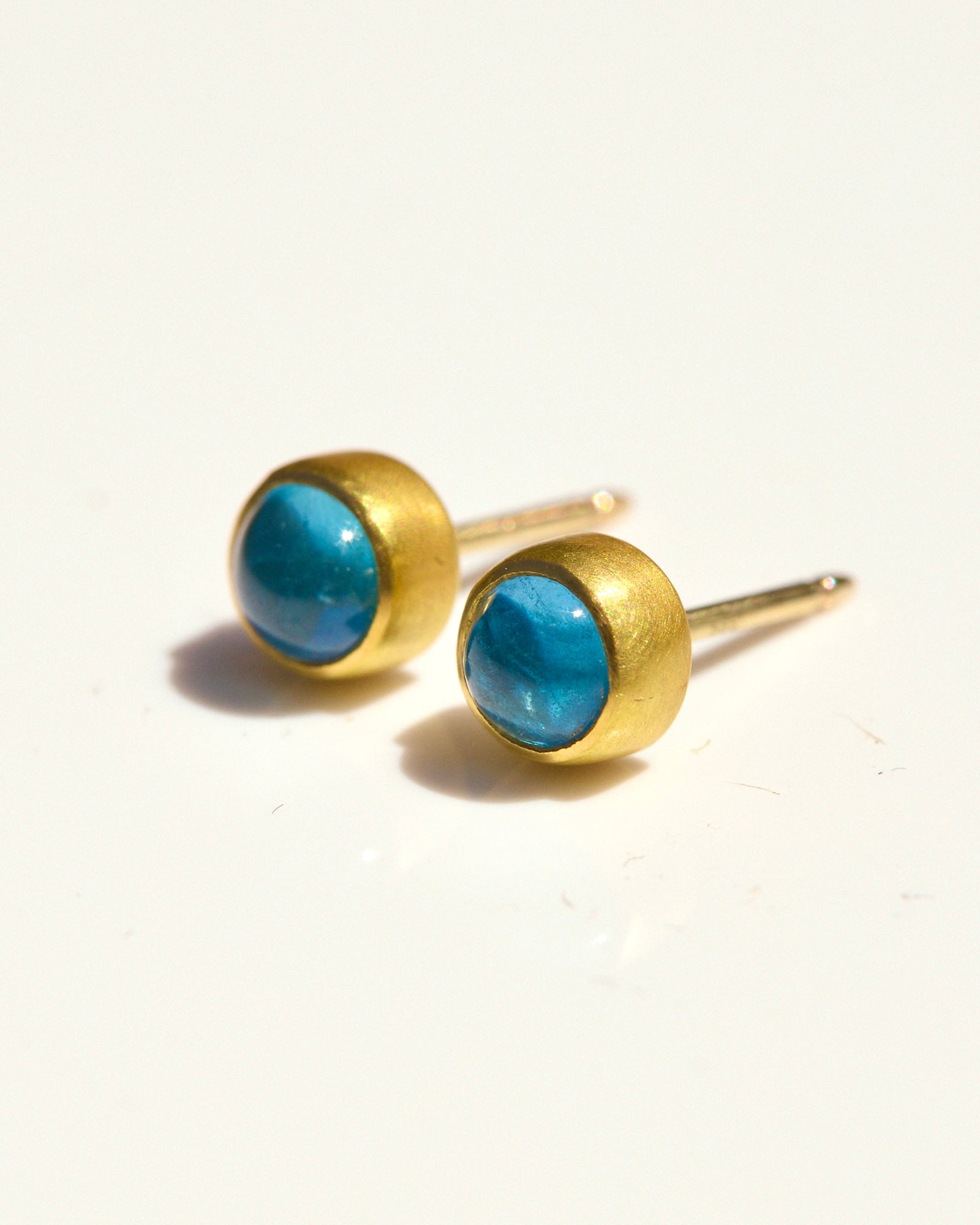 "Spain VI" Gold and Blue Tourmaline Studs