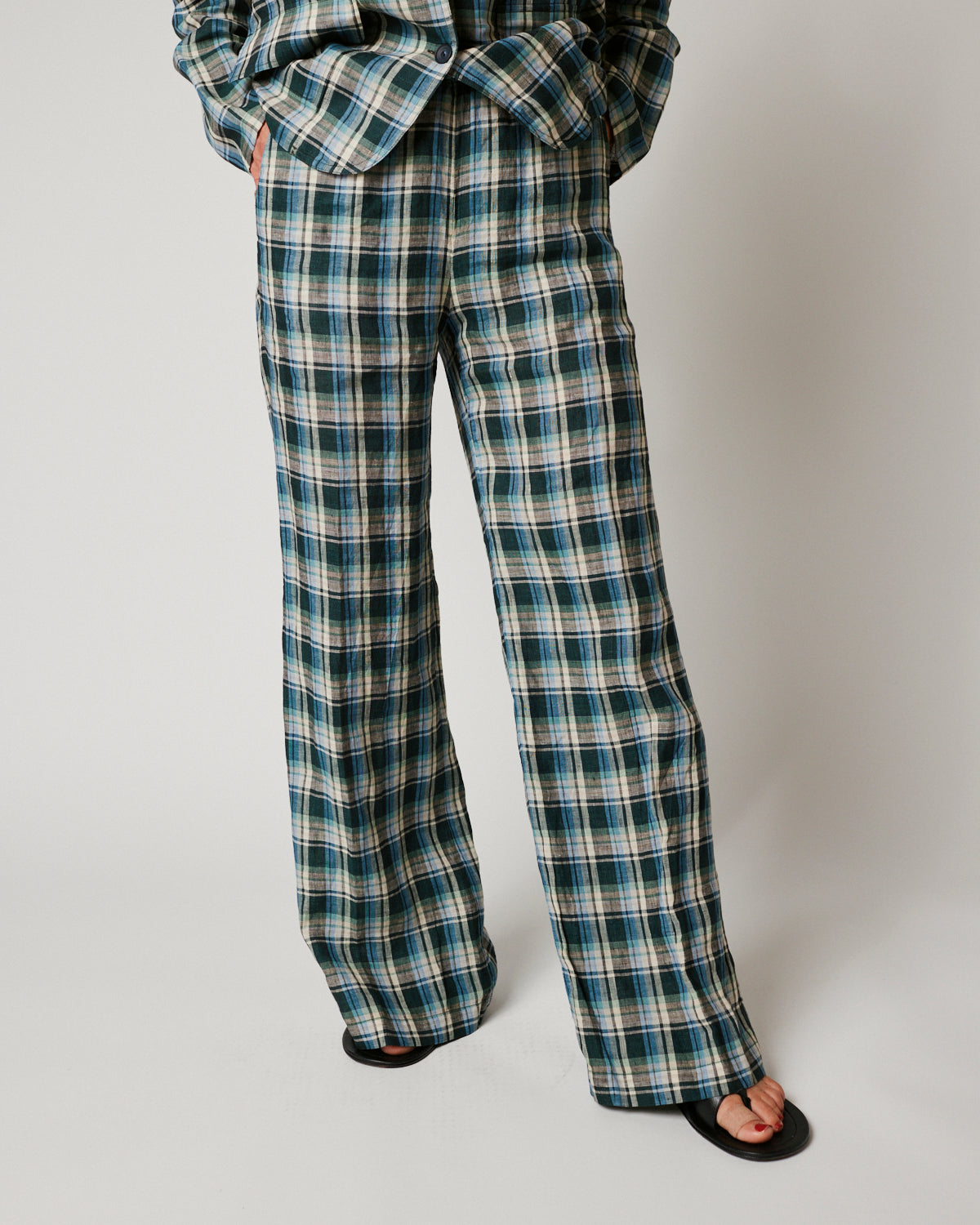 Portorico Linen Check Trousers