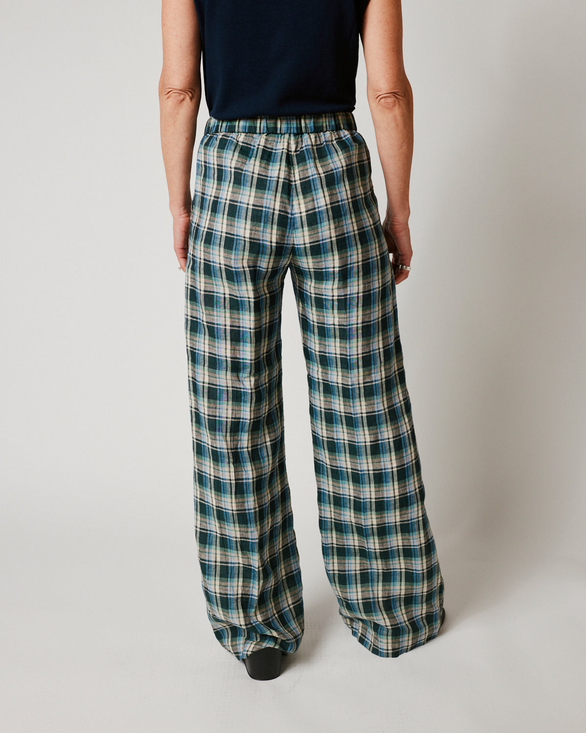 Portorico Linen Check Trousers