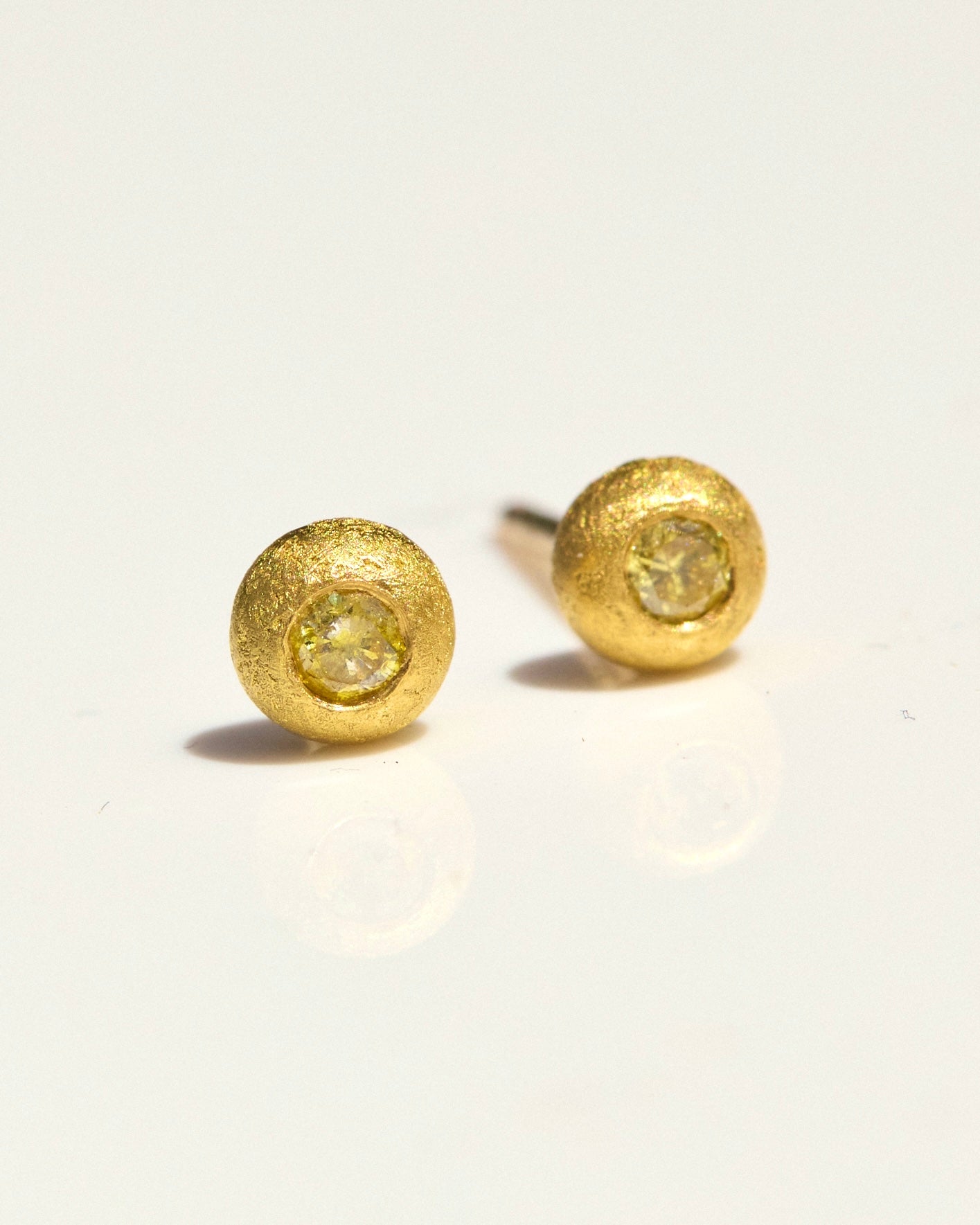 "Lana" Gold and Fancy Yellow Diamond Studs