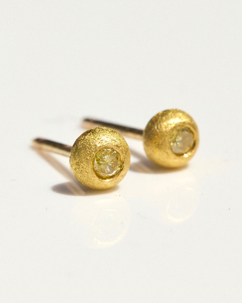 "Lana" Gold and Fancy Yellow Diamond Studs