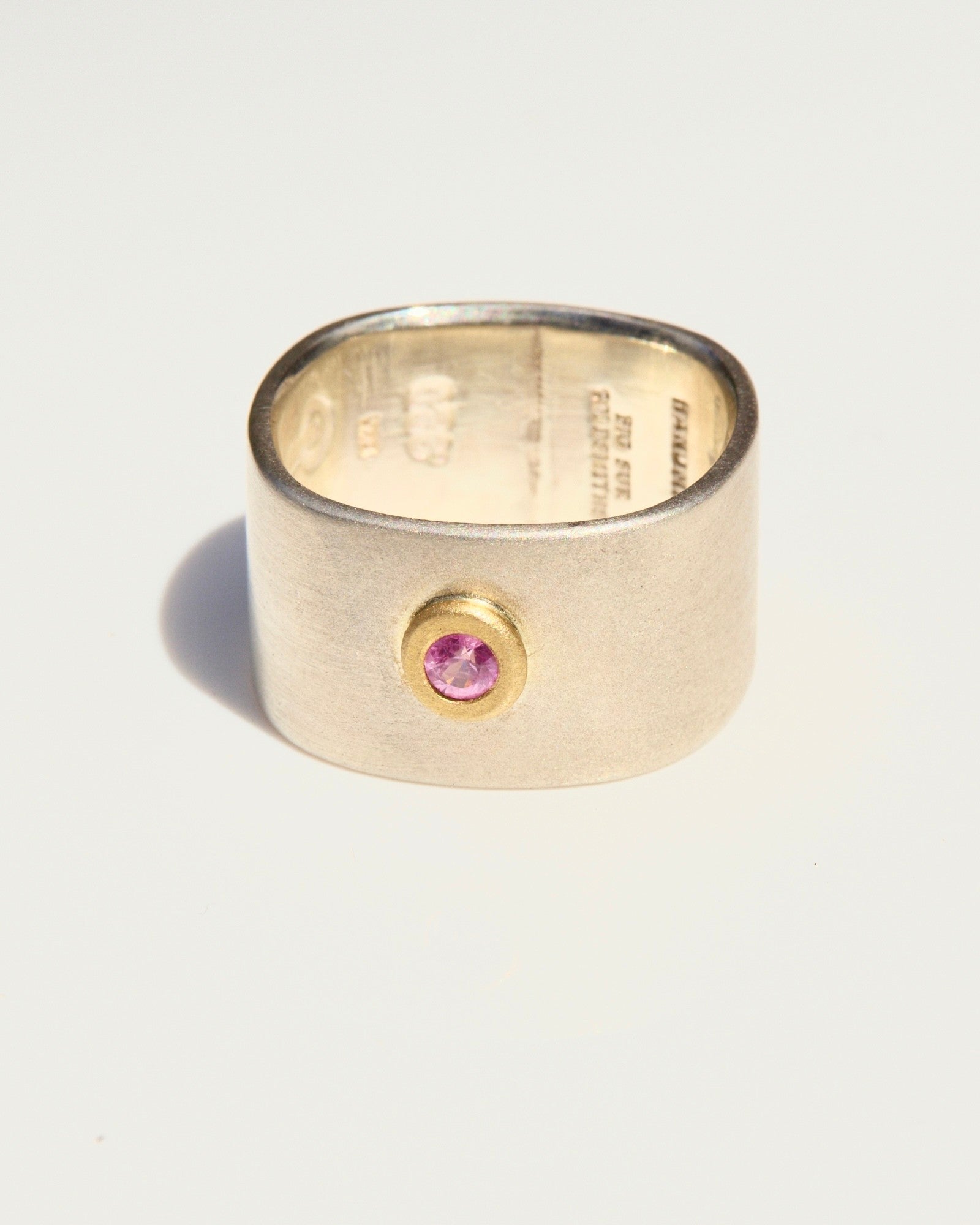 Pink Sapphire Band with 22k Gold & Sterling Silver