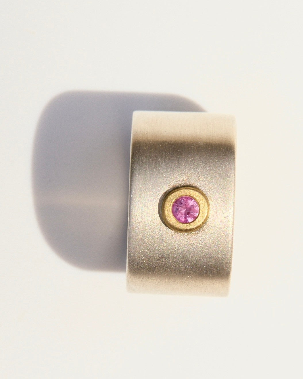 Pink Sapphire Band with 22k Gold & Sterling Silver
