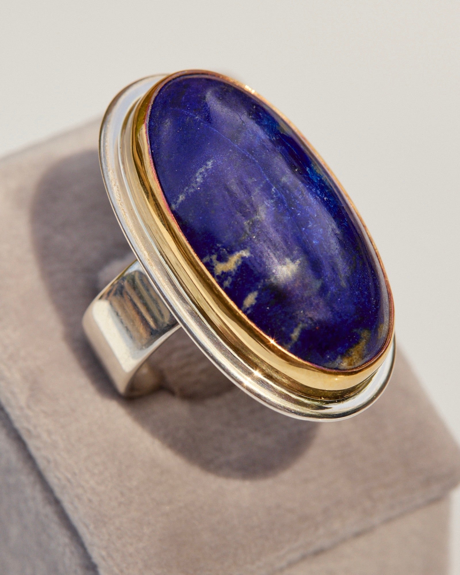Lapis Lazuli Ring with 22k Gold & Sterling Silver