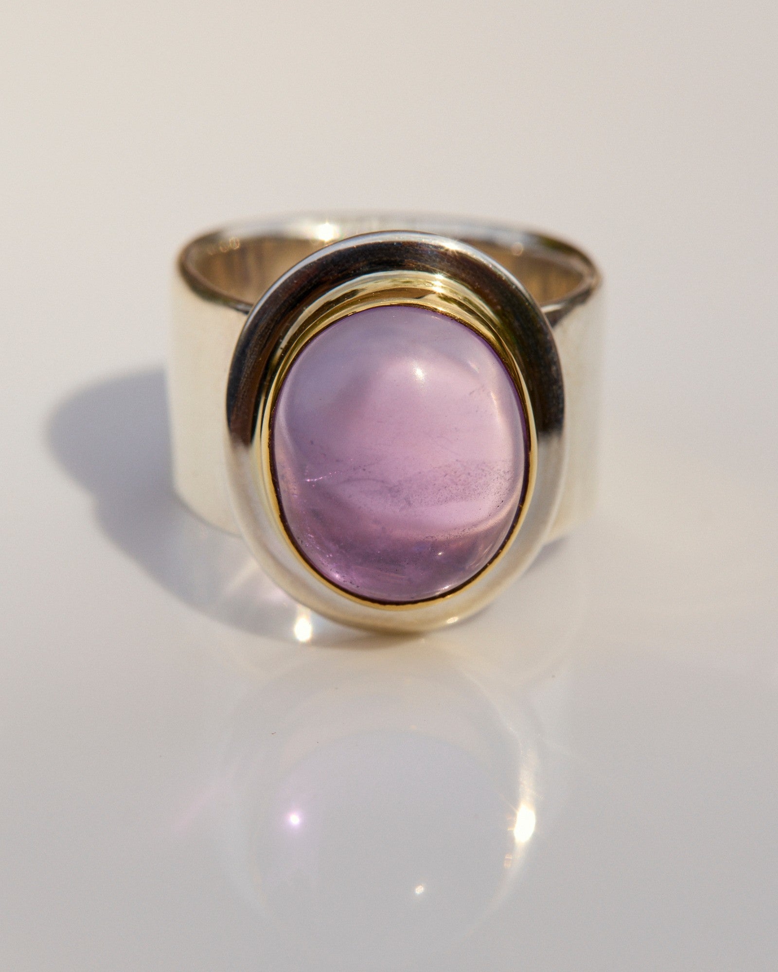 Amethyst Ring with 22k Gold & Sterling Silver