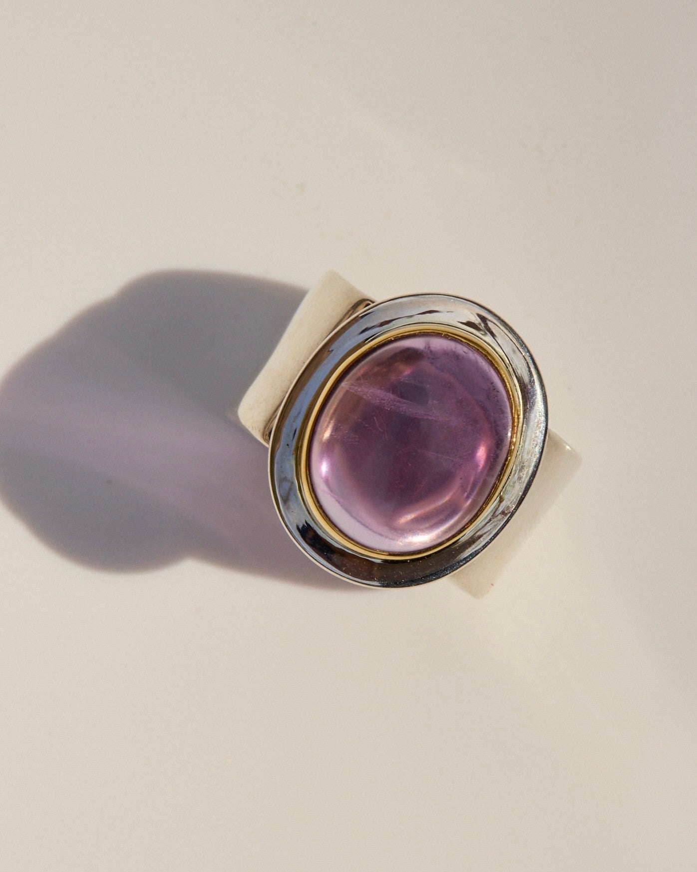 Amethyst Ring with 22k Gold & Sterling Silver