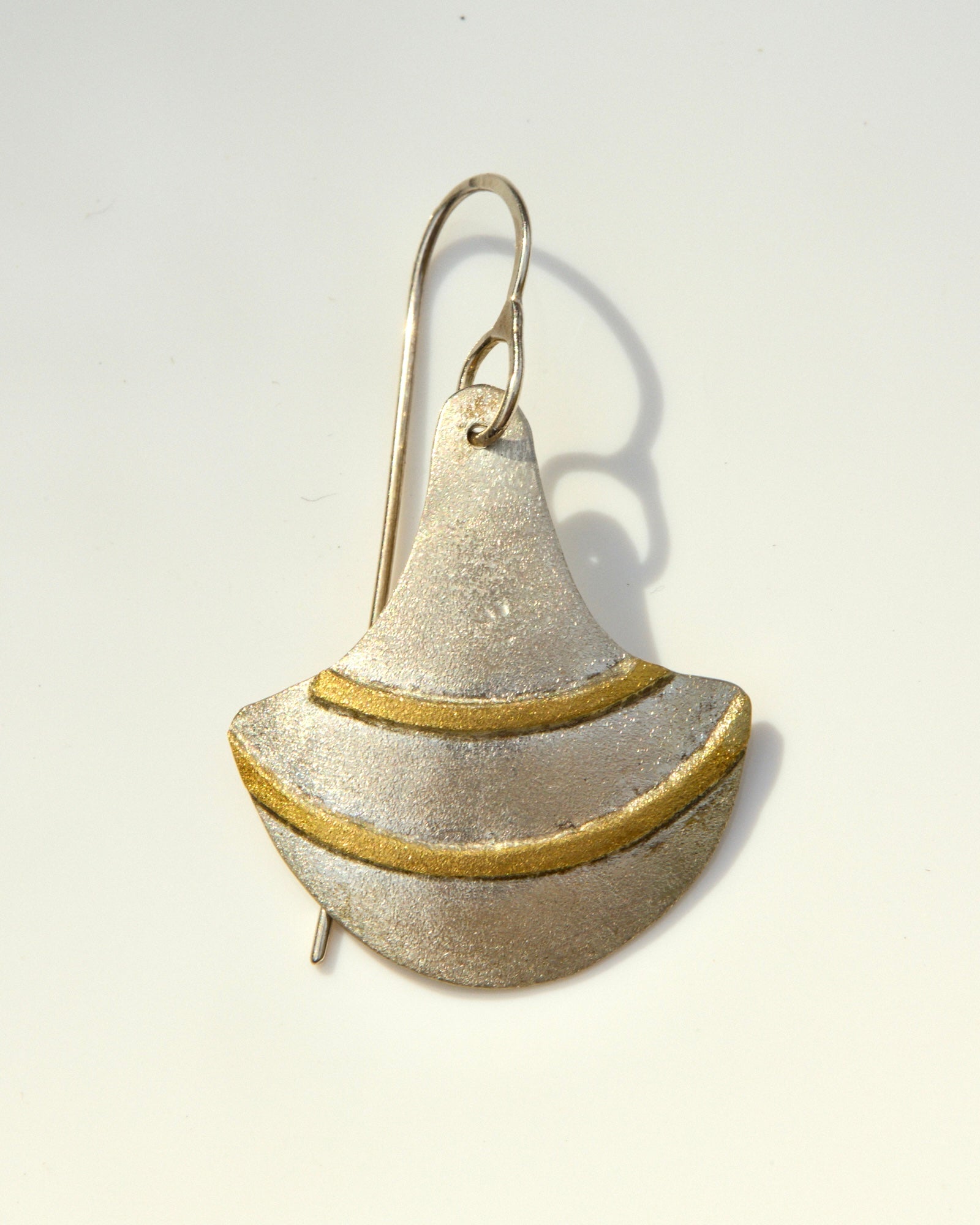 Shield Earrings in 22k Gold and Sterling Silver