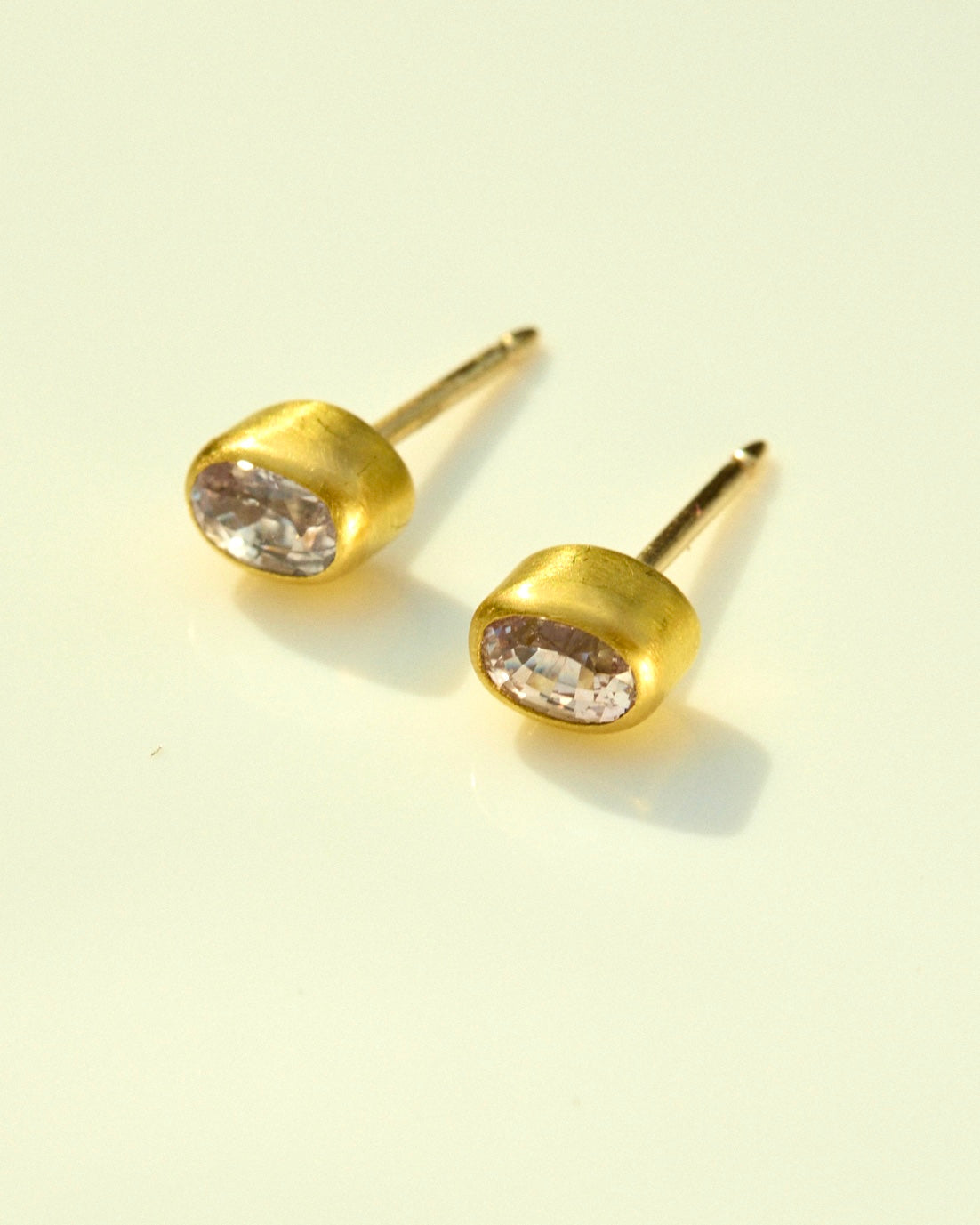 "Ellipsis XII" Gold and Pink Fancy Sapphire Studs