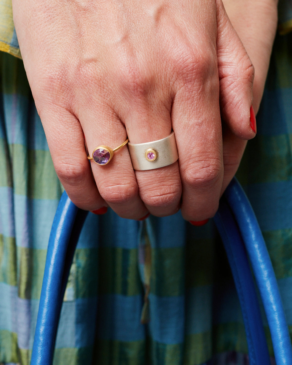 "Sapphire Neat Too" Gold and Sapphire Ring