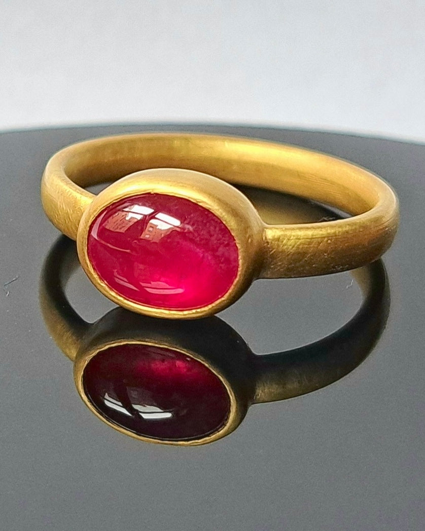 "Love at First Sight VII" Gold and Ruby Ring
