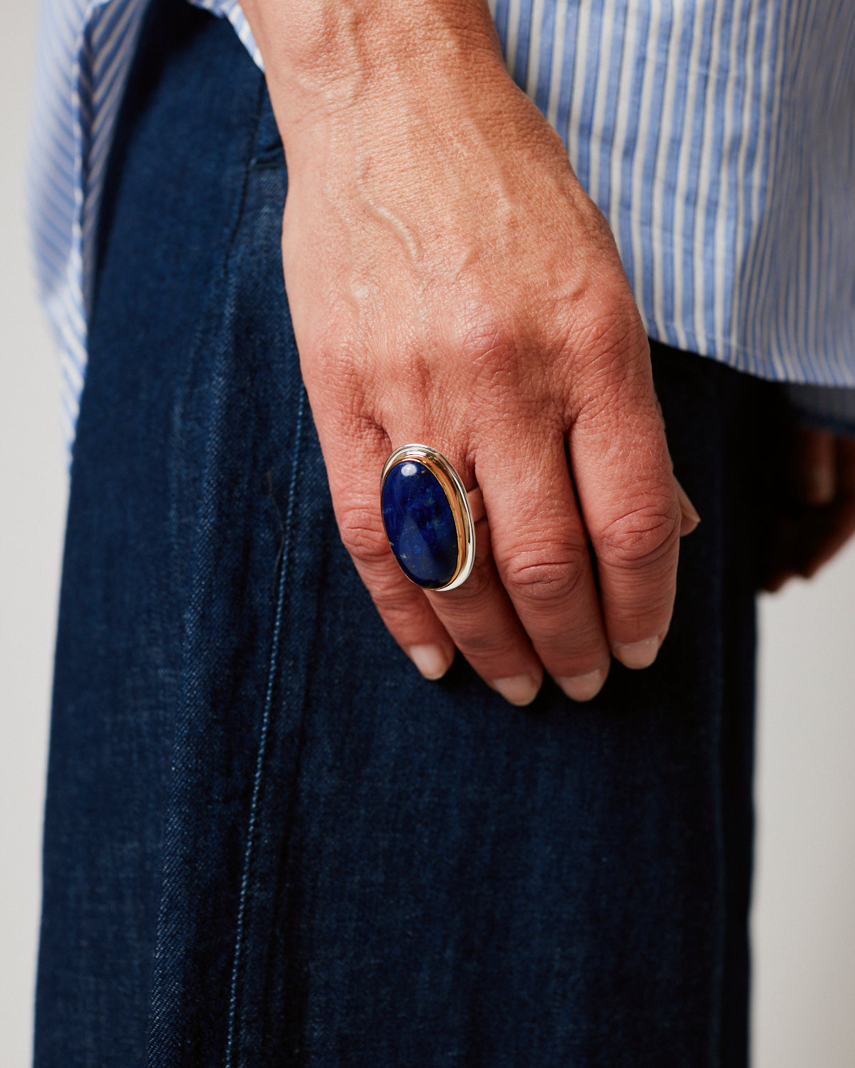 Lapis Lazuli Ring with 22k Gold & Sterling Silver