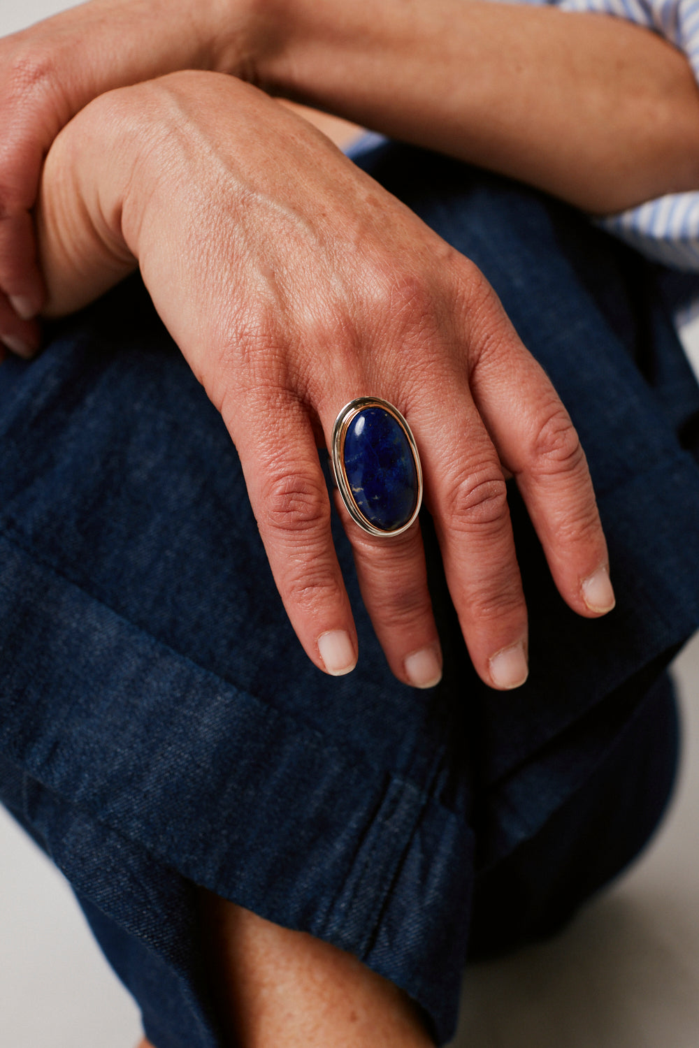 Lapis Lazuli Ring with 22k Gold & Sterling Silver