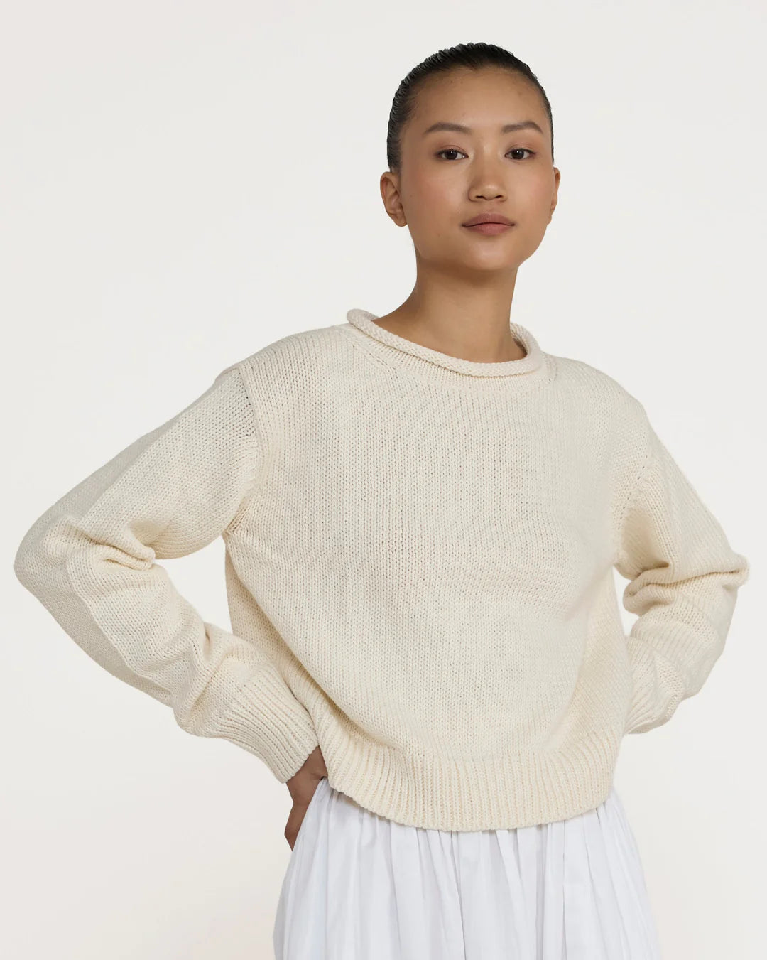 Mare Roll Neck Sweater in Ivory