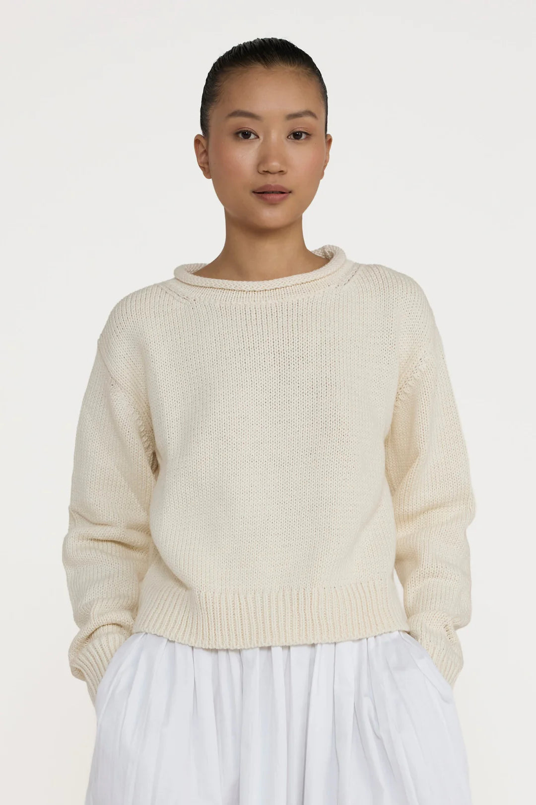 Mare Roll Neck Sweater in Ivory