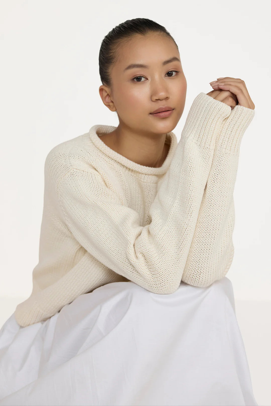 Mare Roll Neck Sweater in Ivory