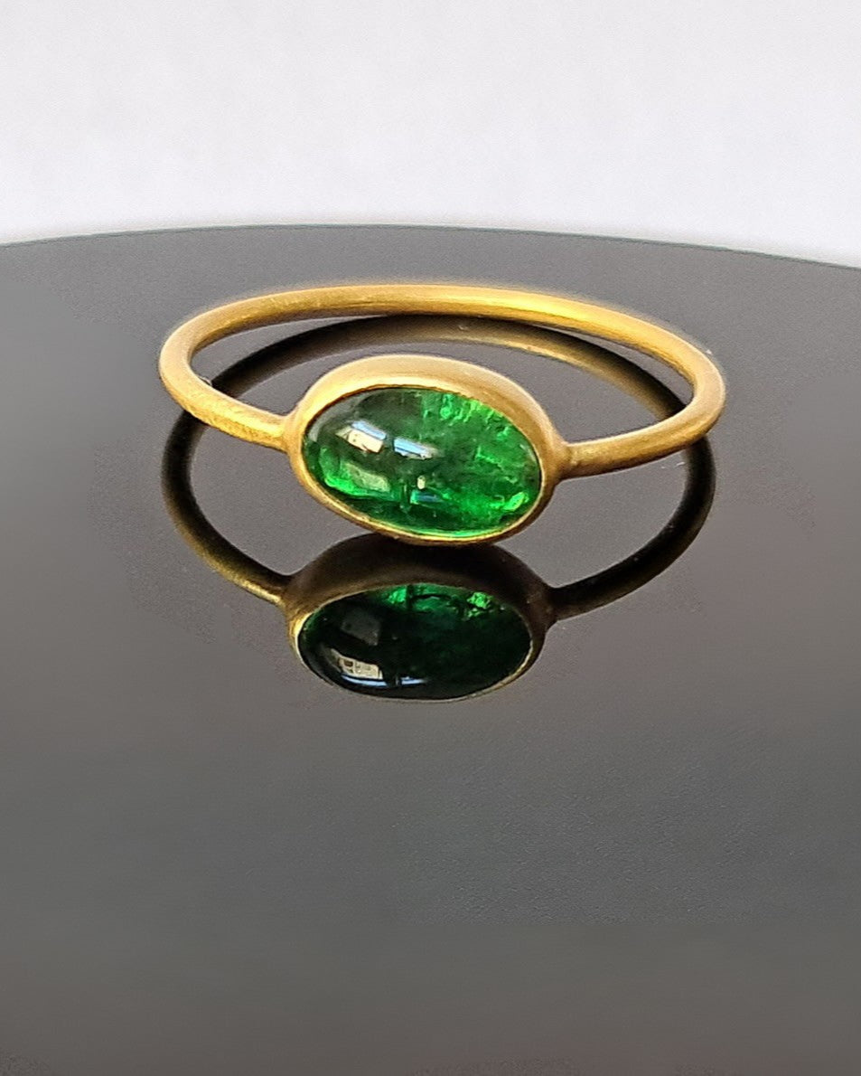 "Love at First Sight" Gold and Tsavorite Garnet Ring