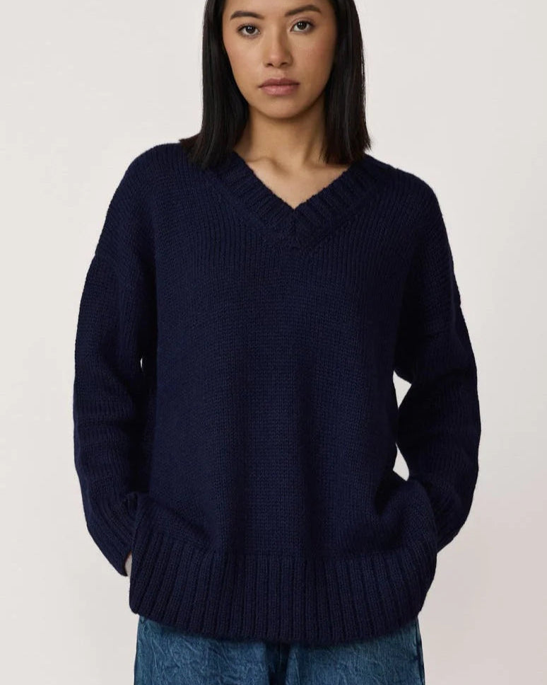 Oversized Alpaca Sweater in Midnight