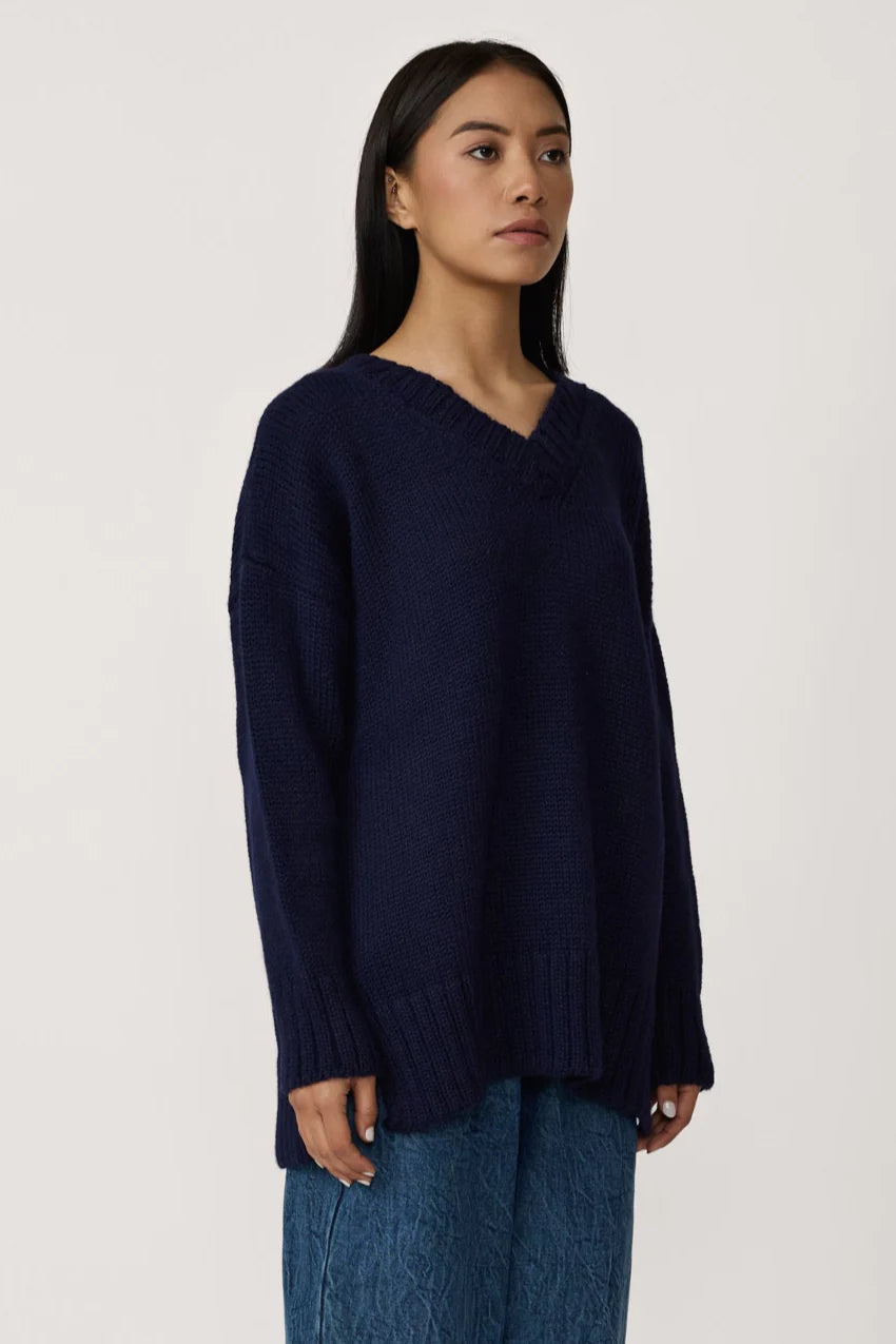 Oversized Alpaca Sweater in Midnight