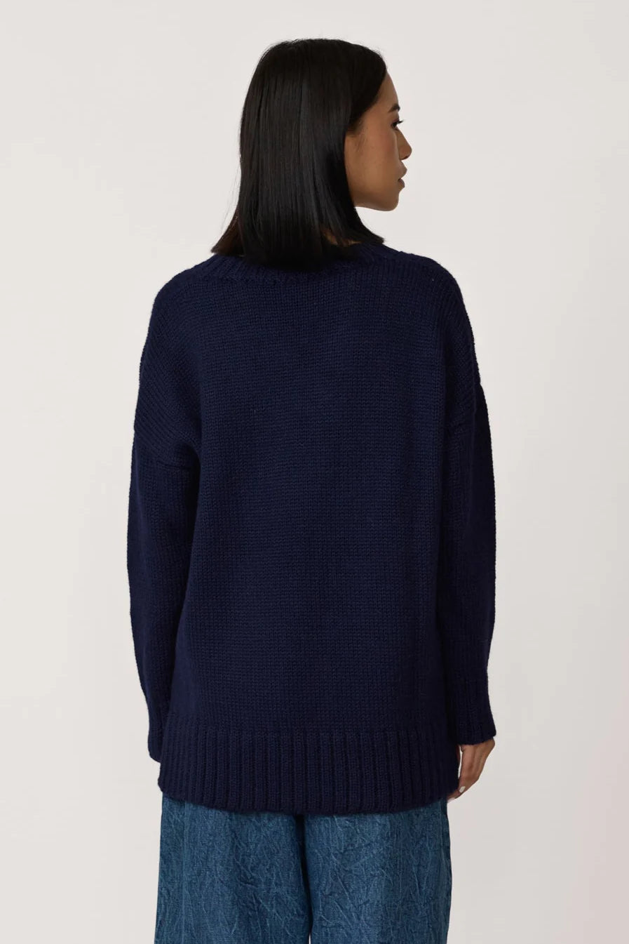 Oversized Alpaca Sweater in Midnight