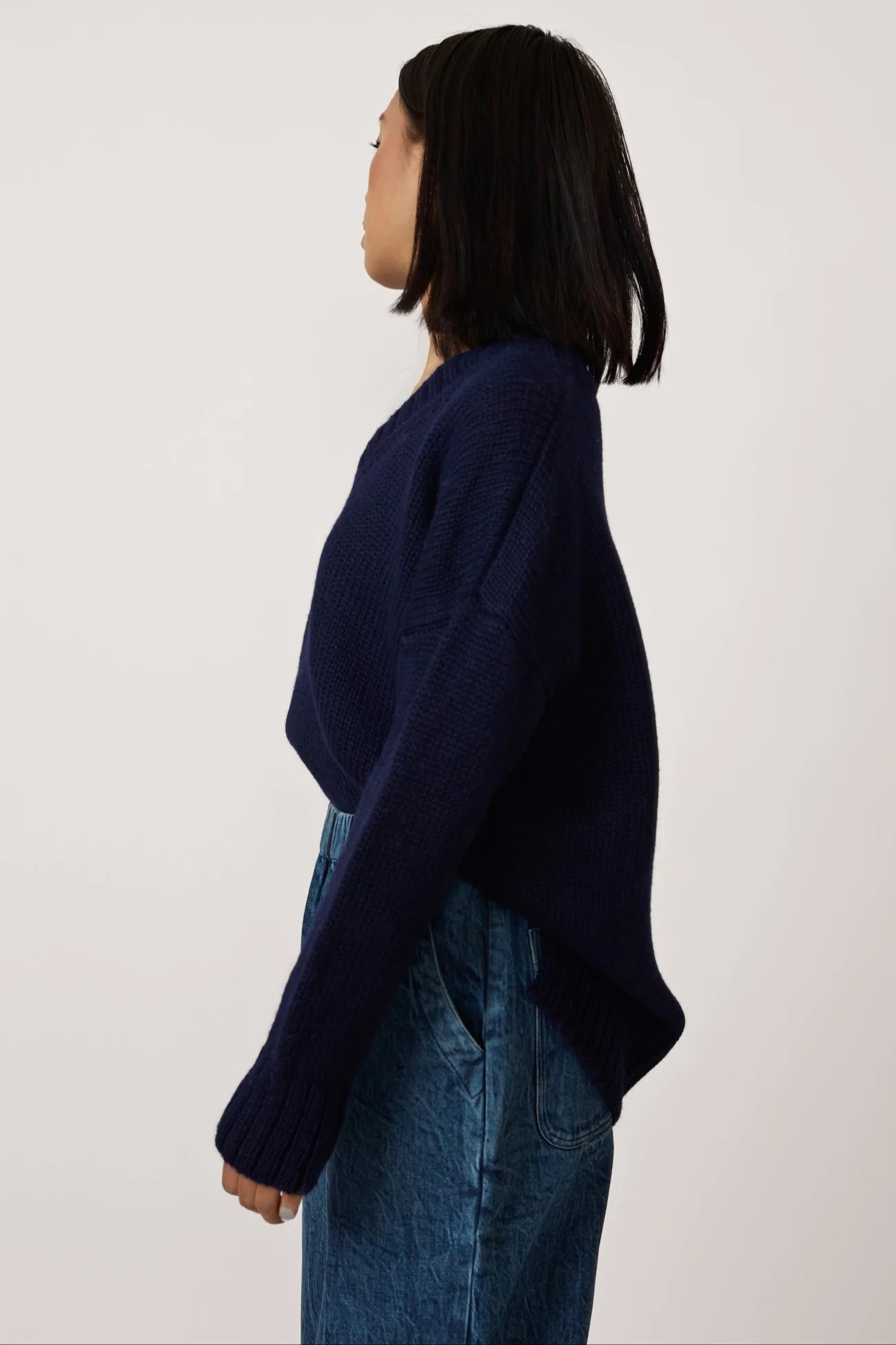 Oversized Alpaca Sweater in Midnight