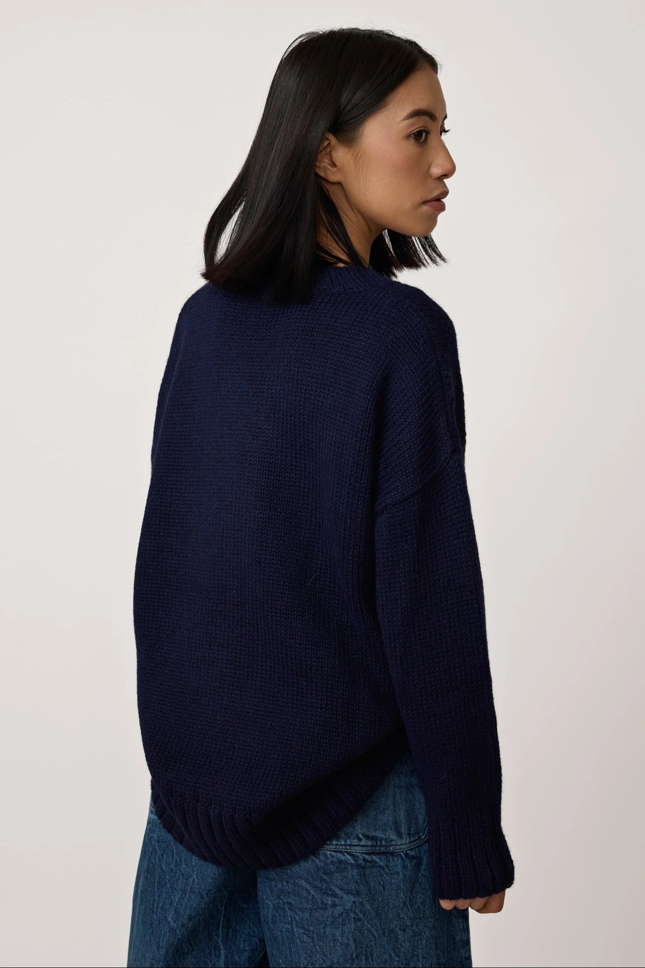 Oversized Alpaca Sweater in Midnight