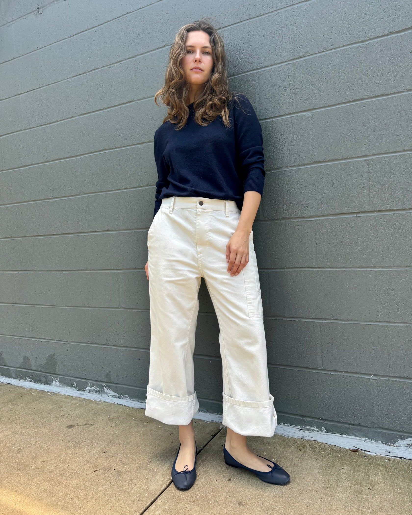 Japanese Denim in Chalk White
