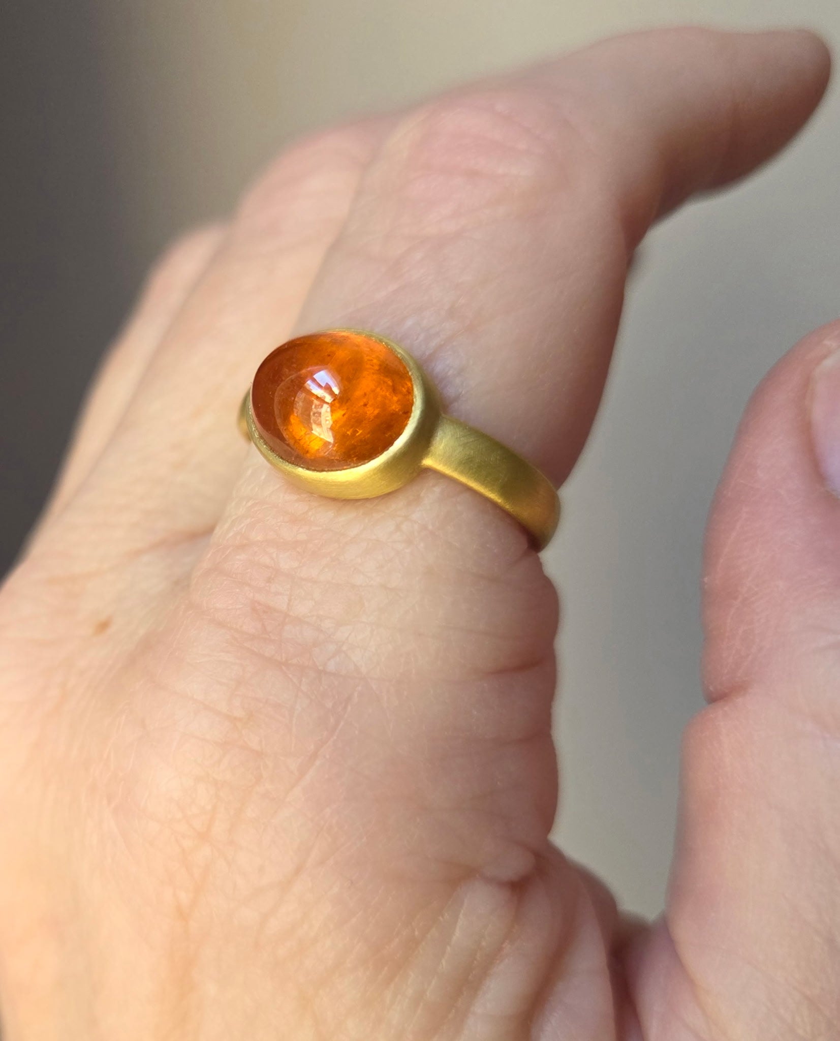“Clementine Too” Gold and Mandarin Garnet