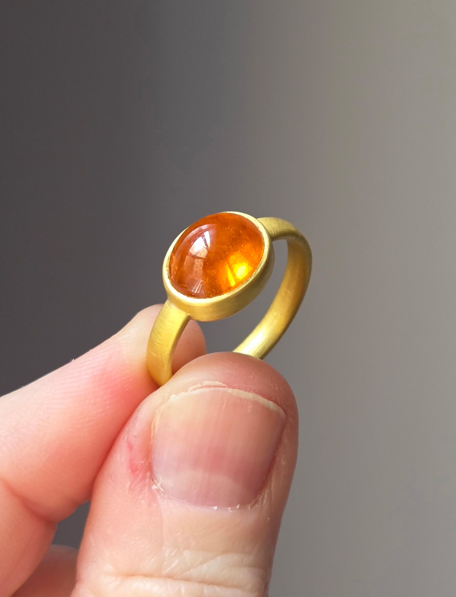 “Clementine Too” Gold and Mandarin Garnet