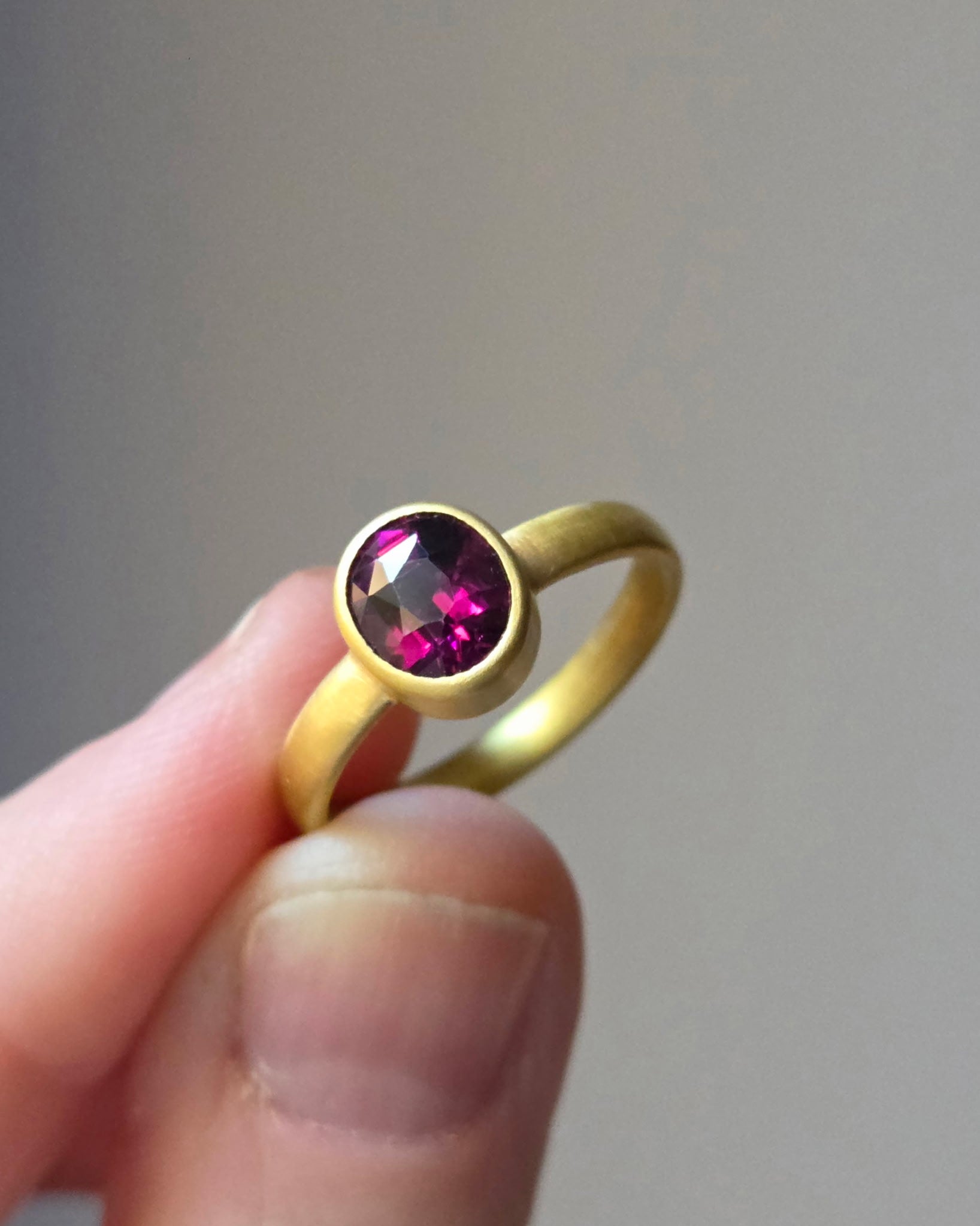 “Bacchus III" Gold and Grape Garnet Ring