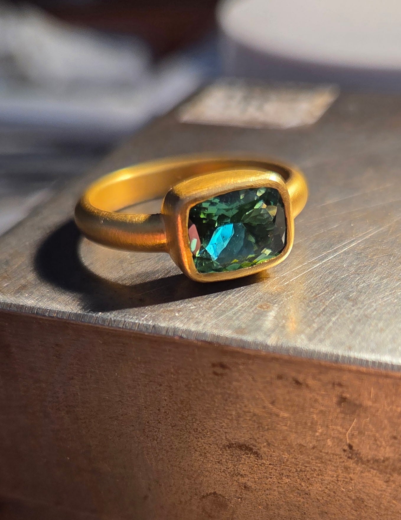 “Elysian Fields Too” Gold and Tourmaline Ring
