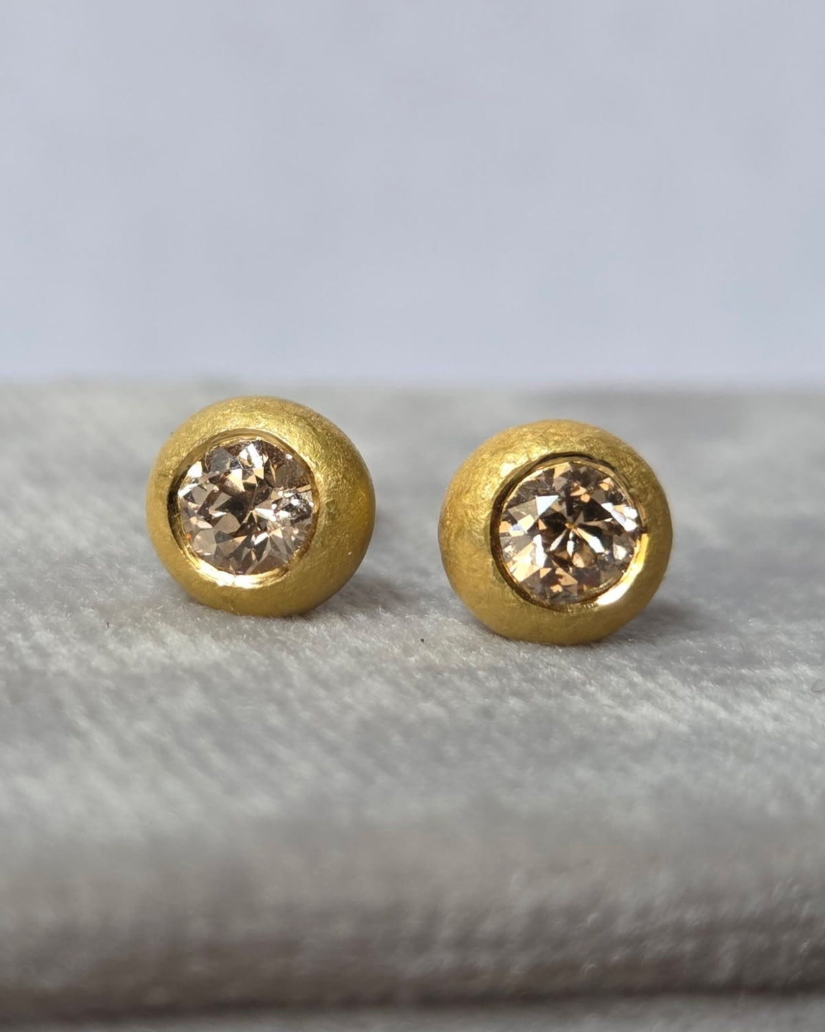 "Lana XIV" Gold and Antique Diamond Studs