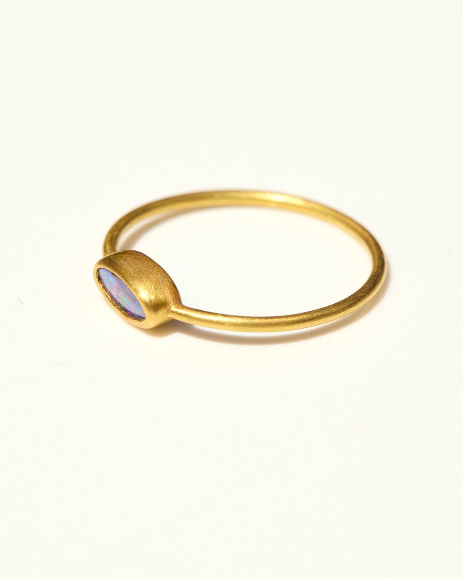 "Another Prismatic Mood XII" Gold and Australian Boulder Opal Ring