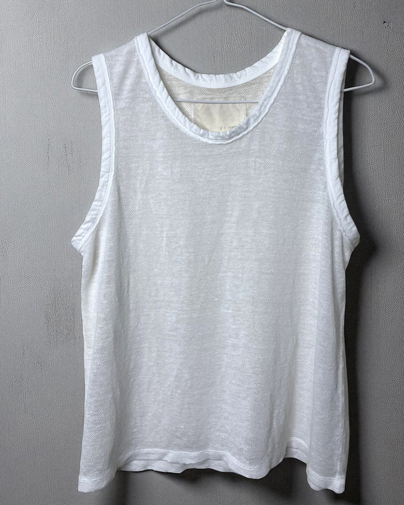 Hemp Pique Tank Top in White