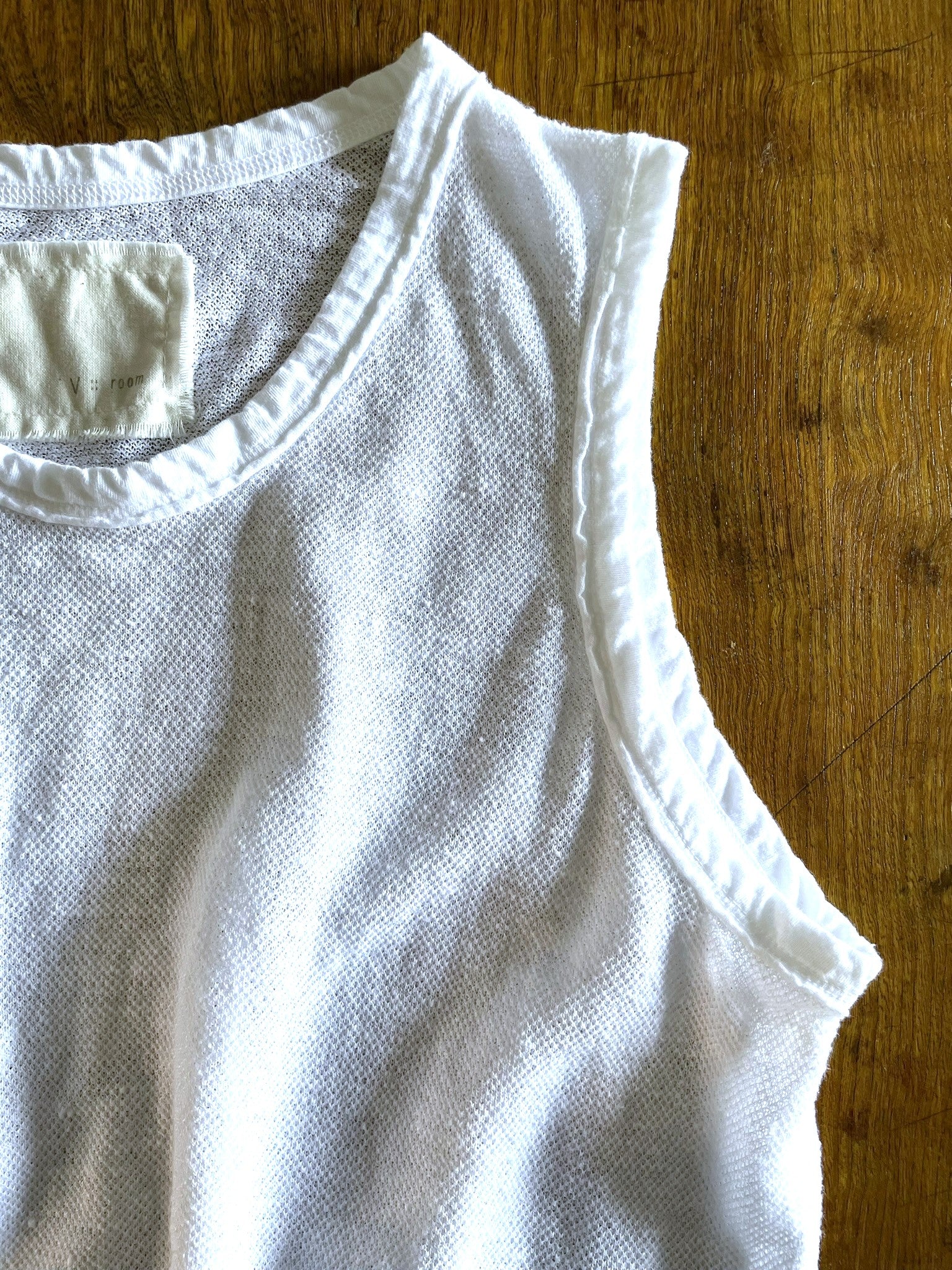 Hemp Pique Tank Top in White