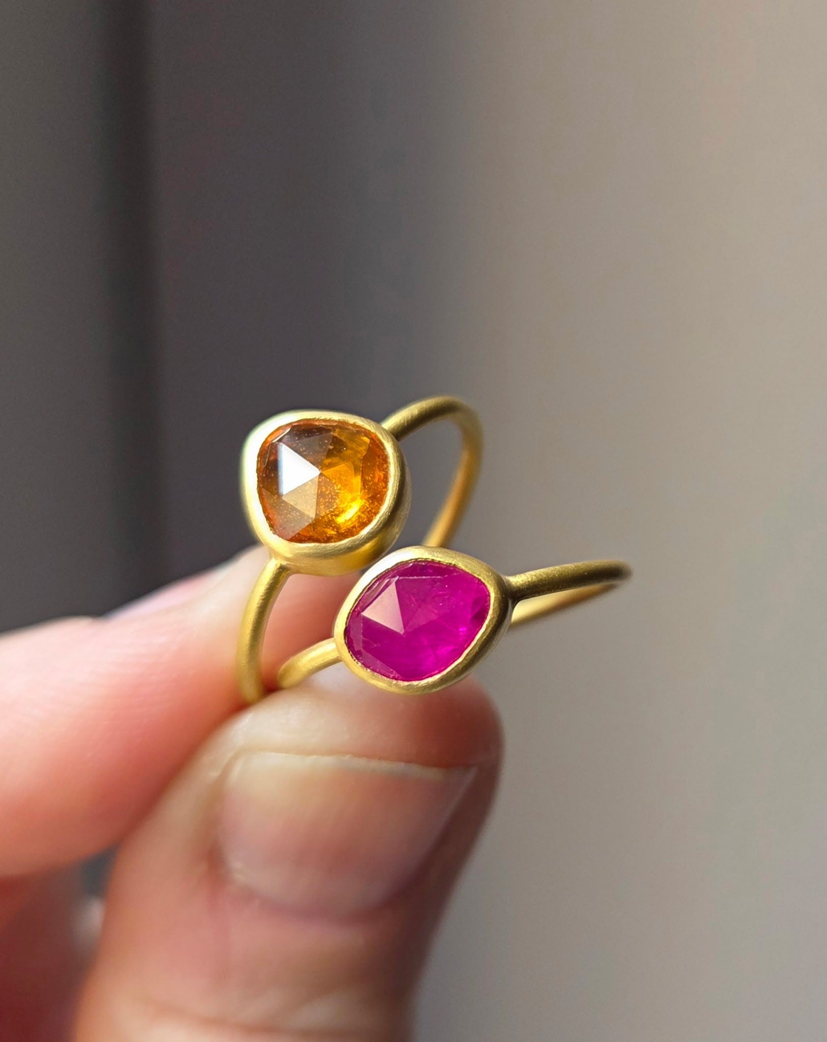 "Ruby Neat IV" Gold and Burmese Ruby Ring