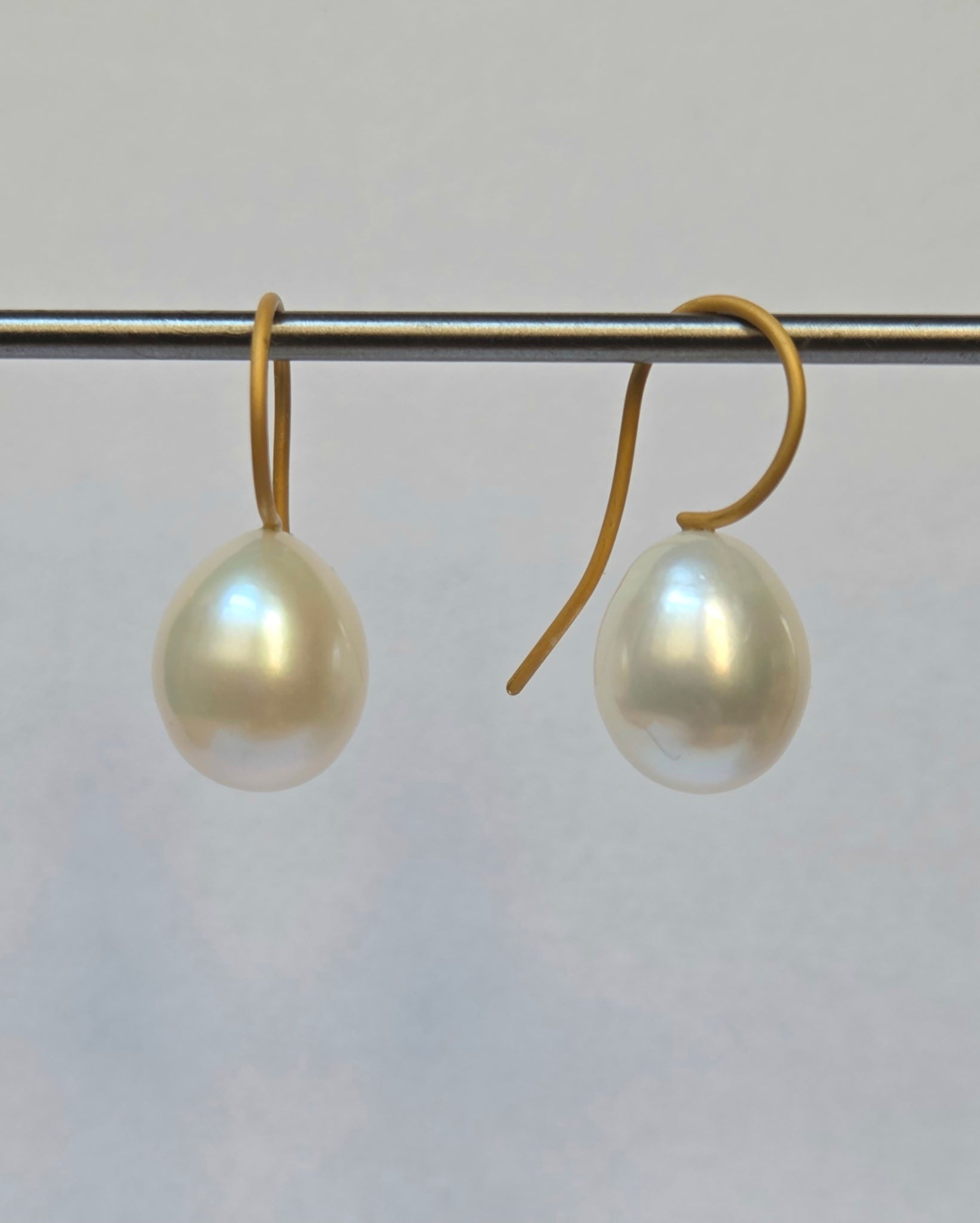 "Persephone's Tears VI" Gold and Pearl Earrings
