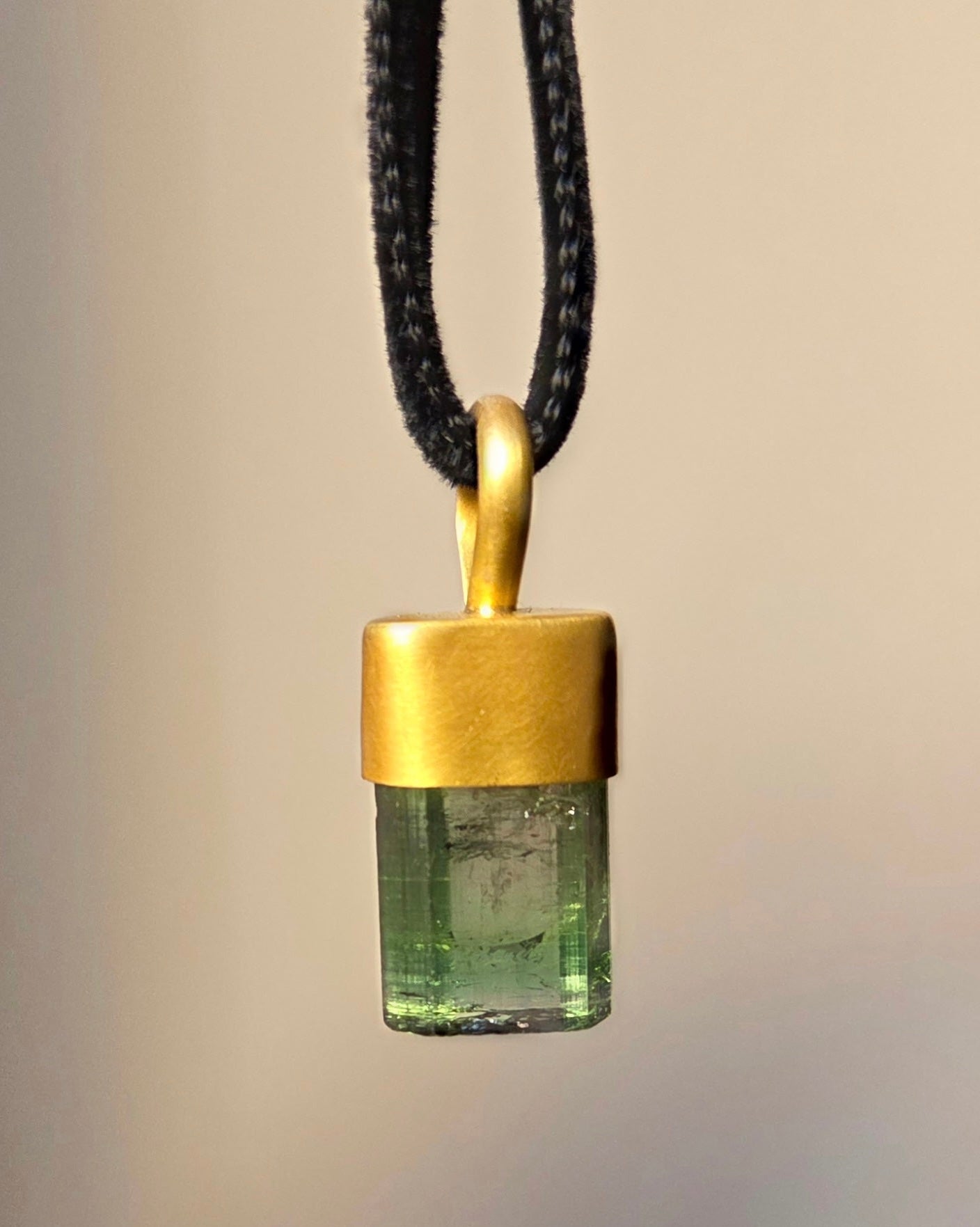 "Mother Lode III" Gold and Bi-Color Tourmaline Crystal Pendant