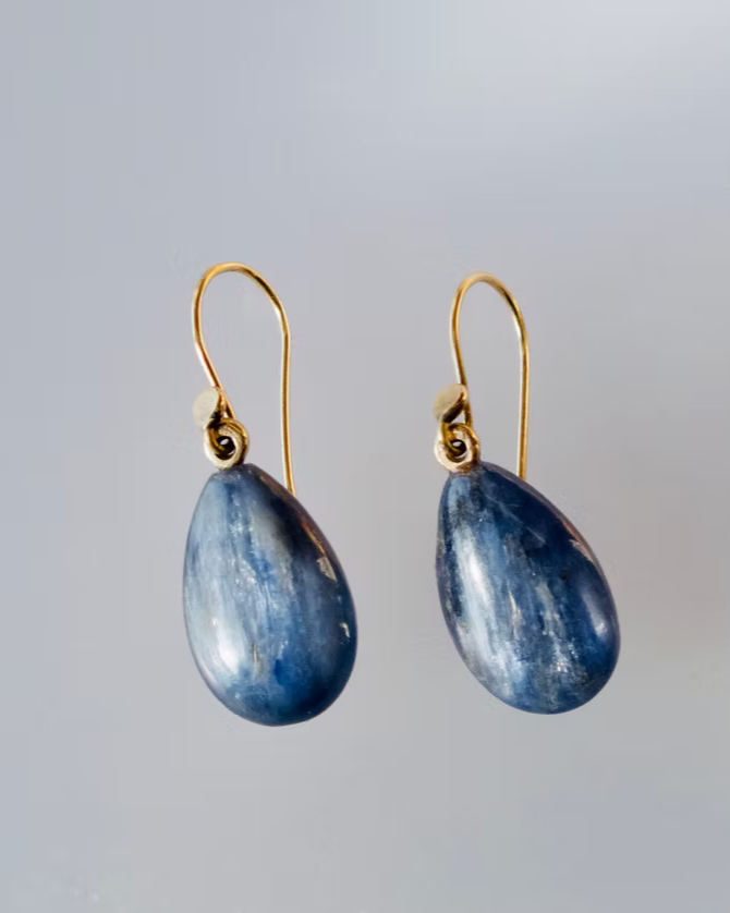 Kyanite and Gold Earrings