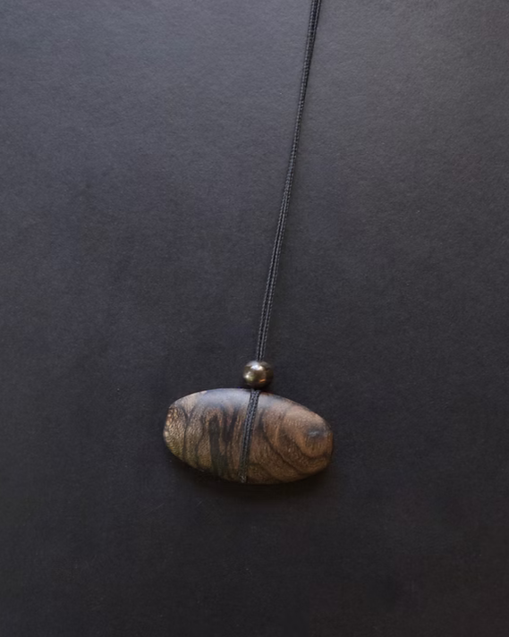 Ziricote and Black Pearl Necklace