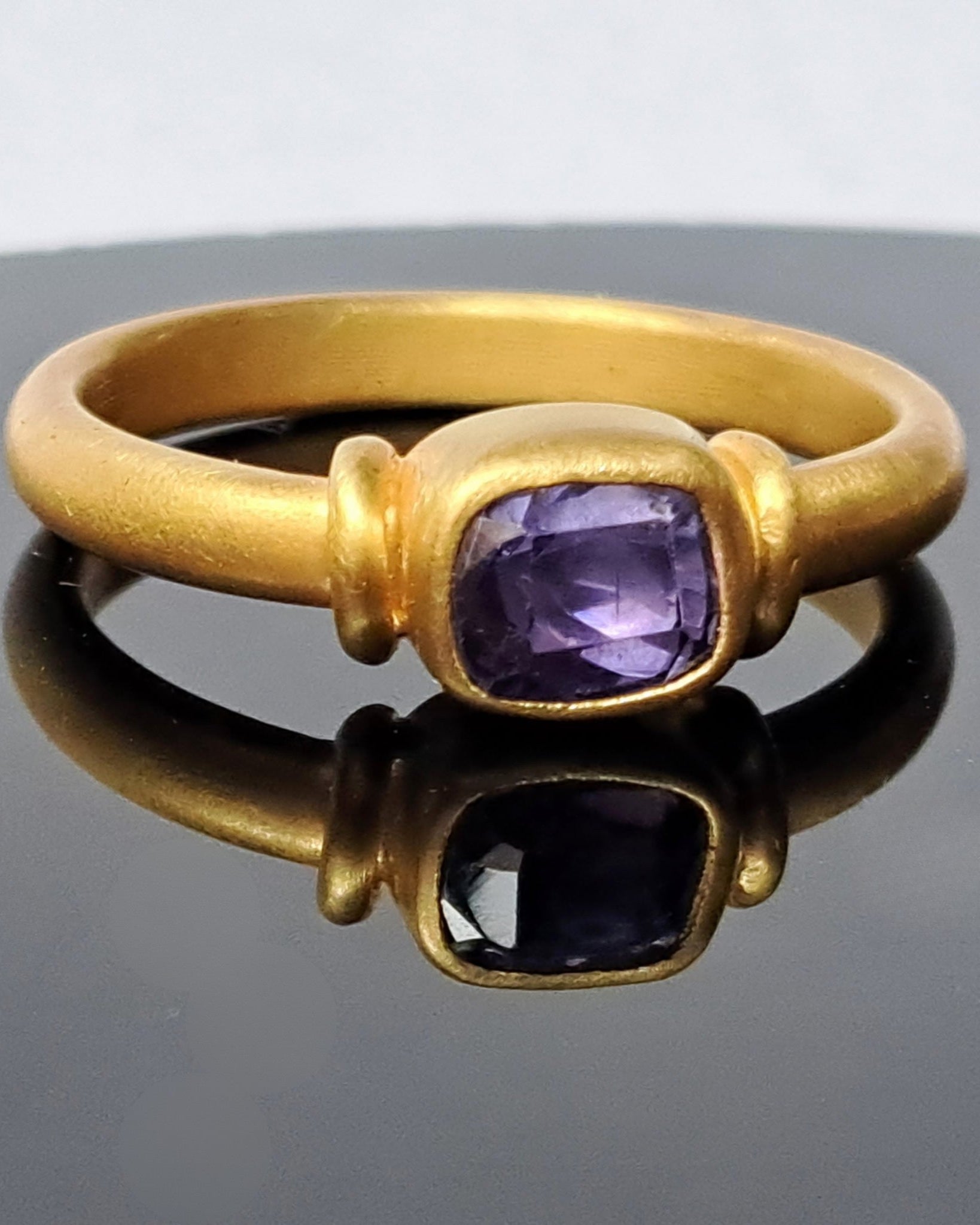 "What Ramses Lost VII" Gold and Violet Ceylon Sapphire Ring