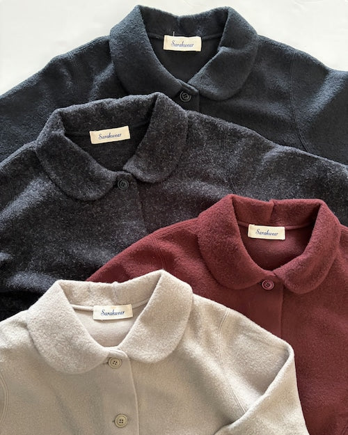 Round Collar Fleece in Charcoal
