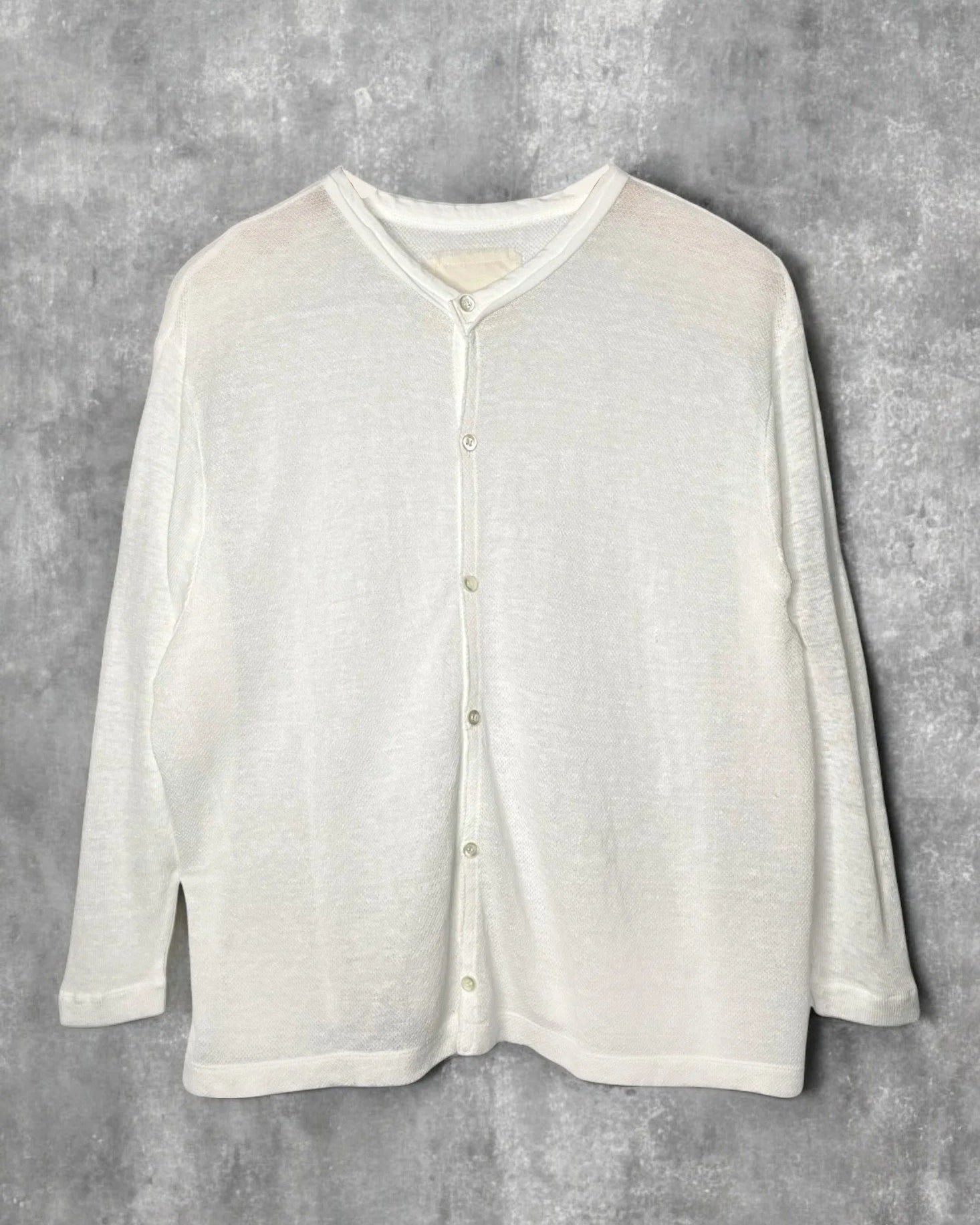 Hemp Pique Summer Cardigan in White