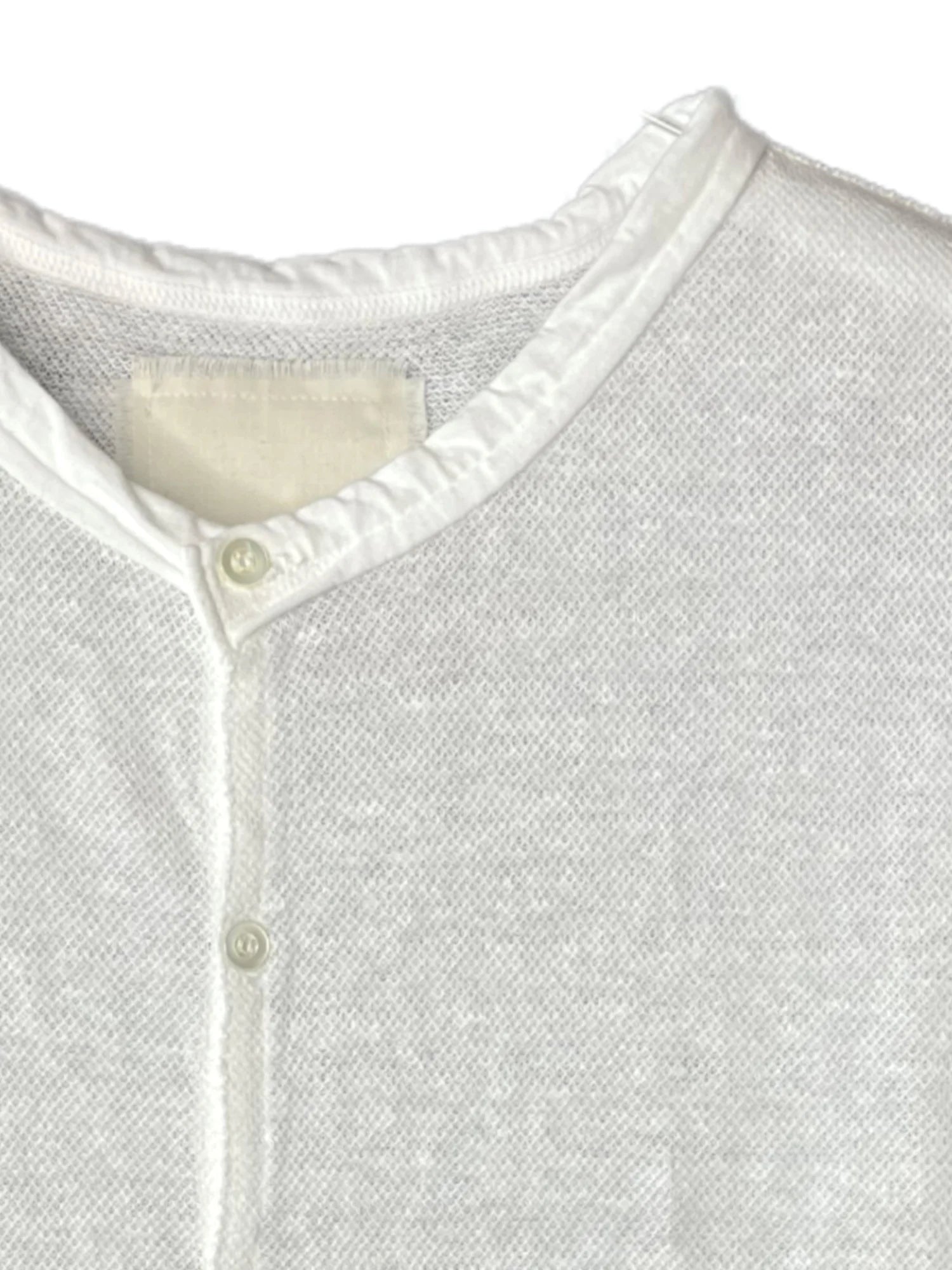 Hemp Pique Summer Cardigan in White