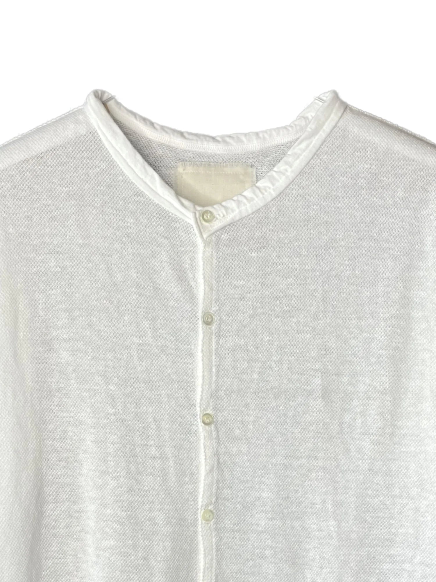 Hemp Pique Summer Cardigan in White